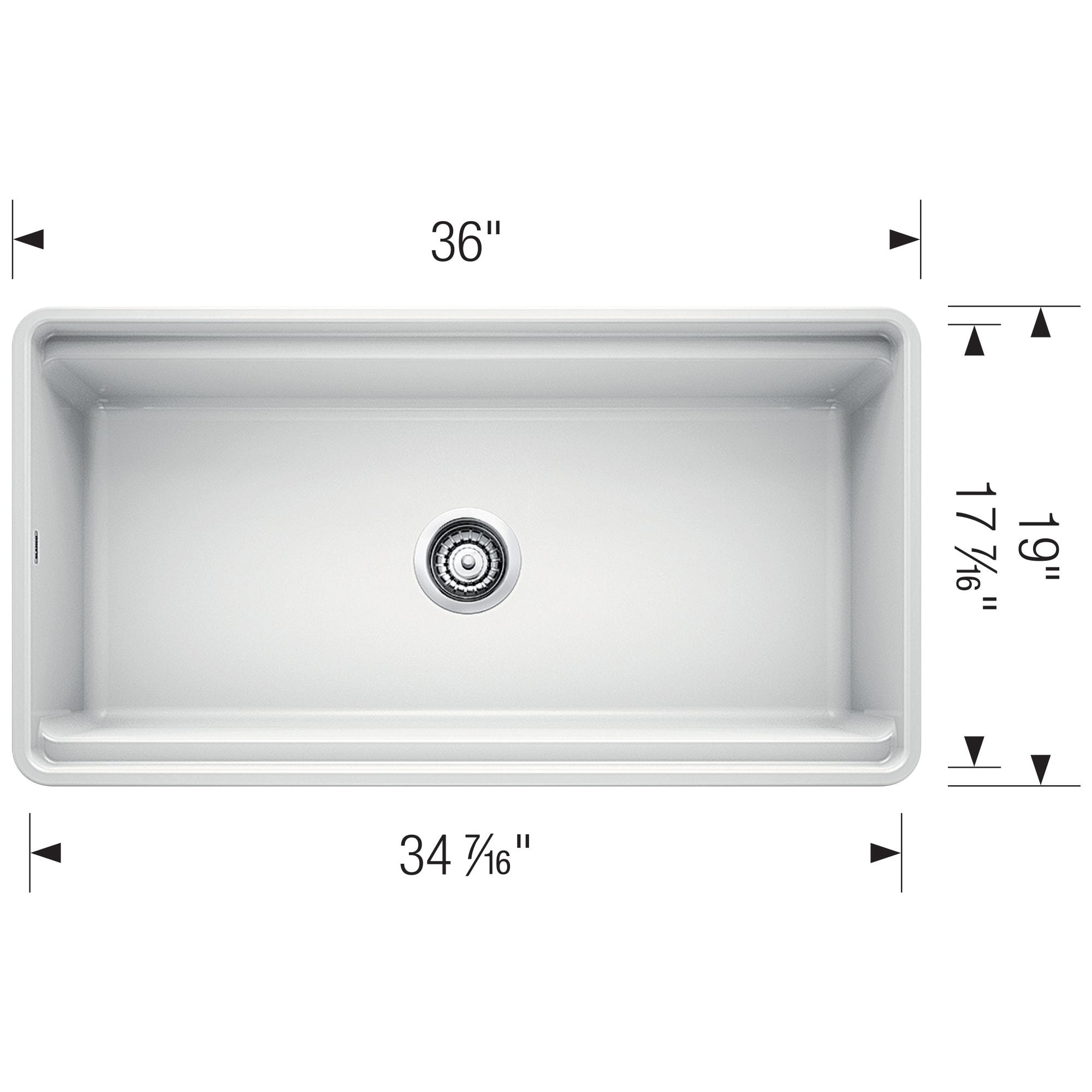 Profina 36" L x 19" W Fireclay Farmhouse Sink with Cutting Board