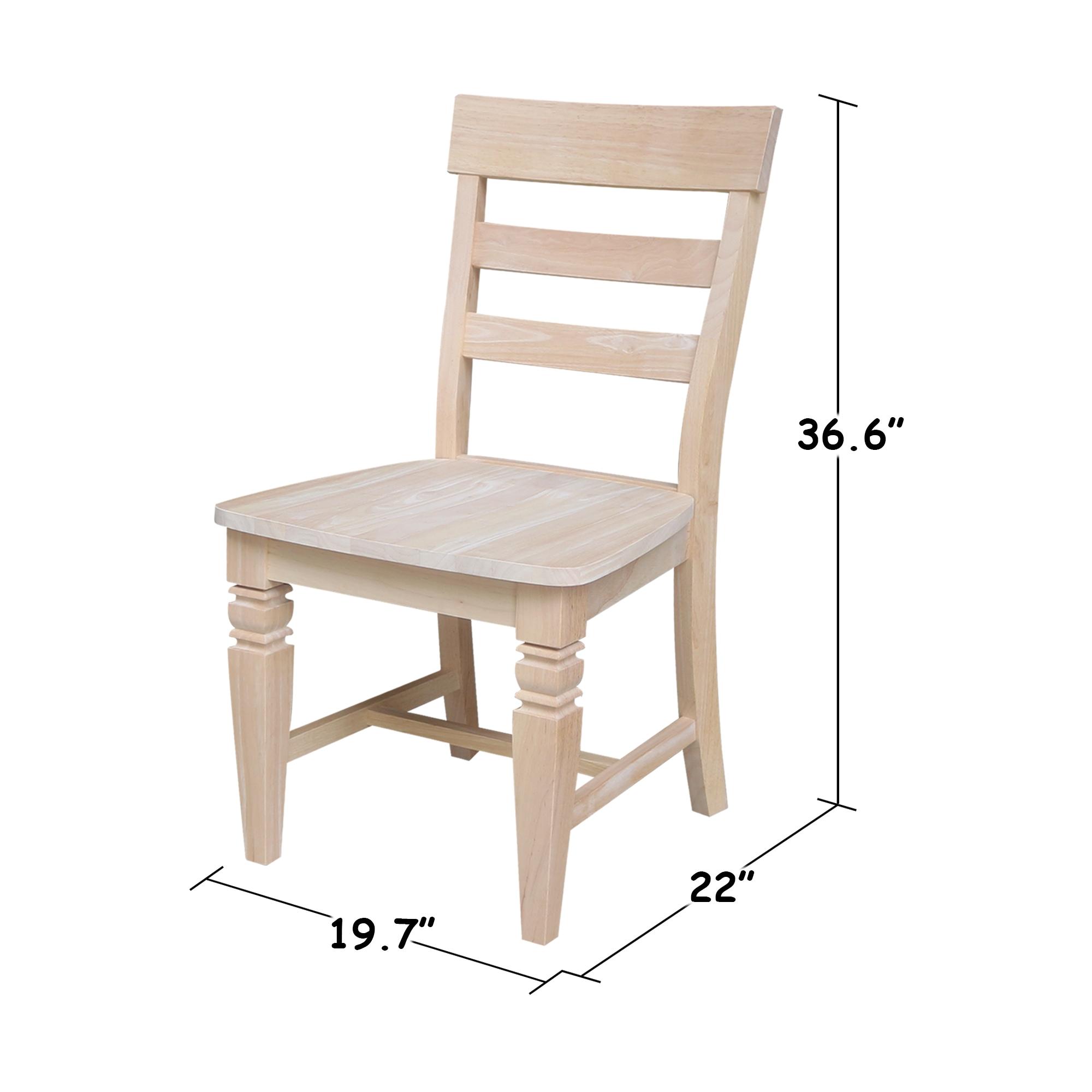 Set of Two Java Chairs with Solid Wood Seats
