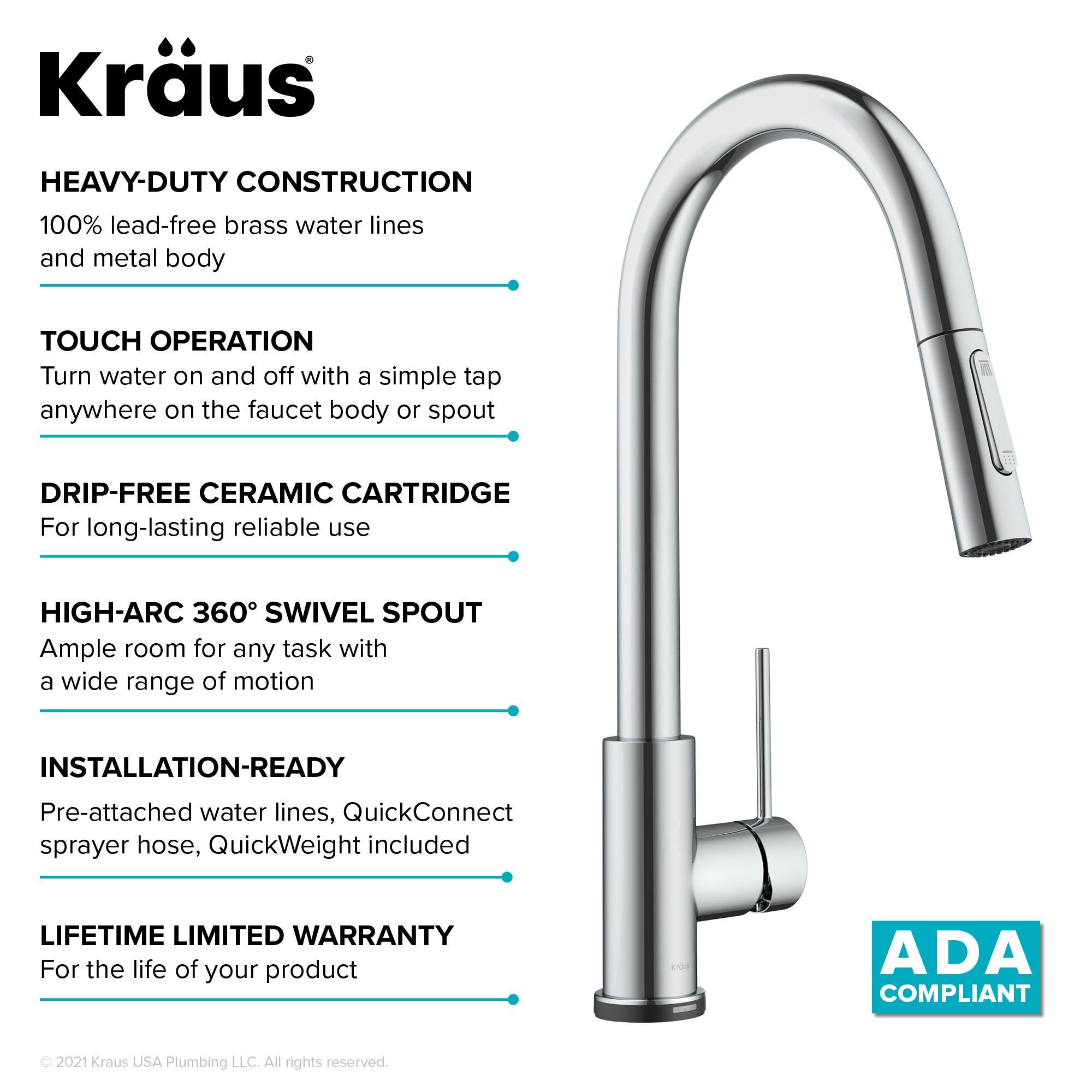 Kraus Oletto Single-Handle Touch Kitchen Sink Faucet