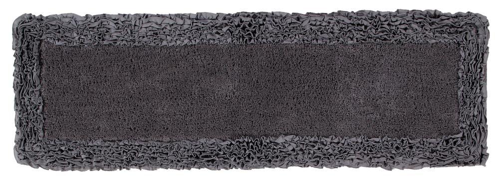 Better Trends Shaggy Boader 100% Cotton Tufted Non- Slip Backing Bath Rug 20" x 60" Runner - Gray