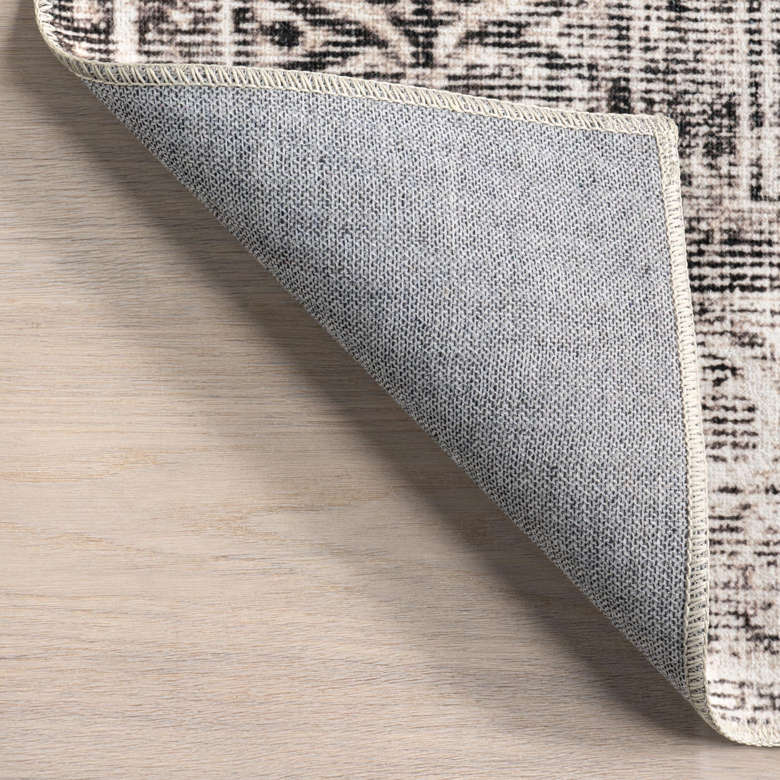Nuloom Gladys Pet Friendly Machine Washable Vintage Medallion Area Rug, 3' x 5', Light Grey