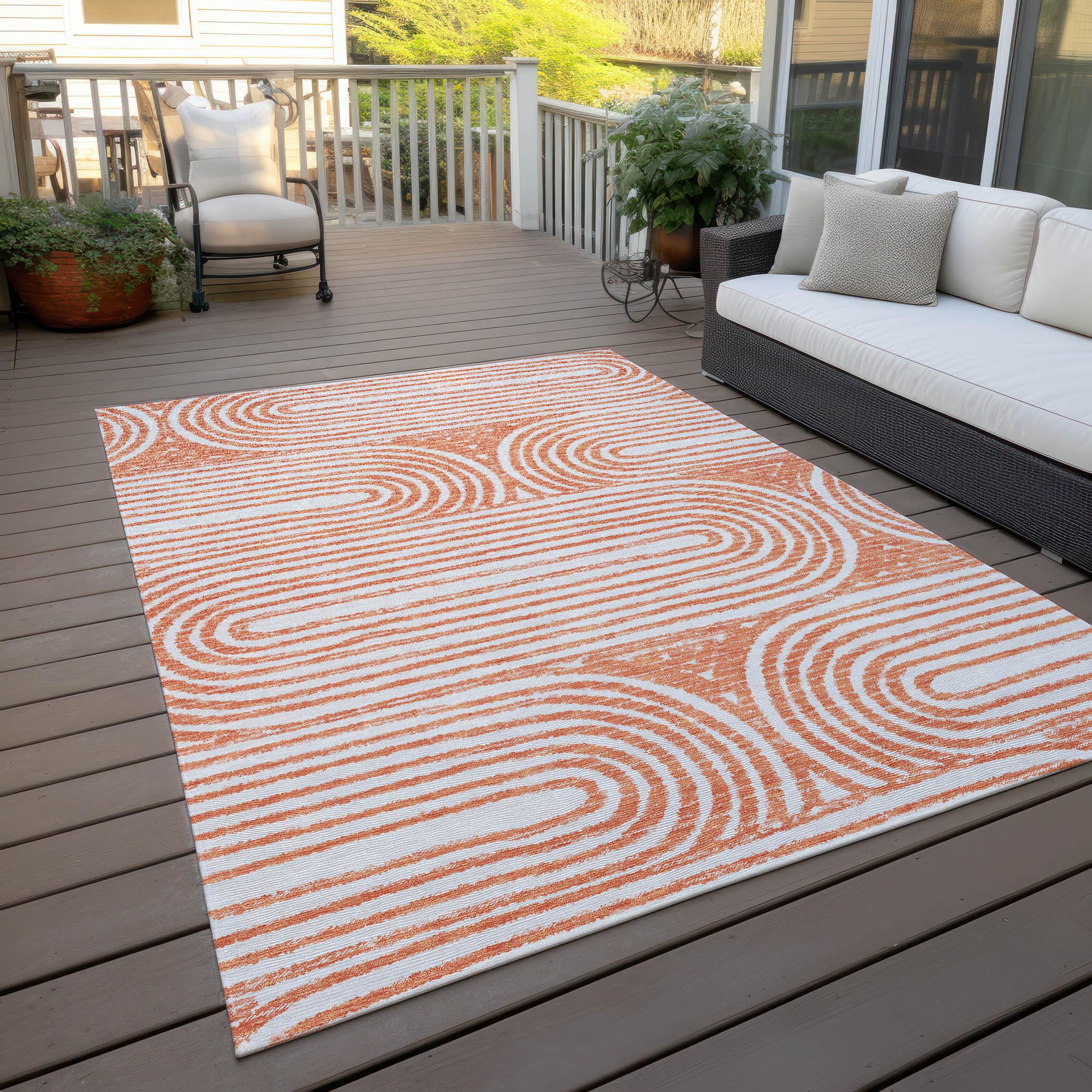 Addison Rugs Chantille ACN540 Salmon 10' x 14' Indoor Outdoor Area Rug, Easy Clean, Machine Washable, Non Shedding, Bedroom, Living Room, Dining Room, Kitchen, Patio Rug