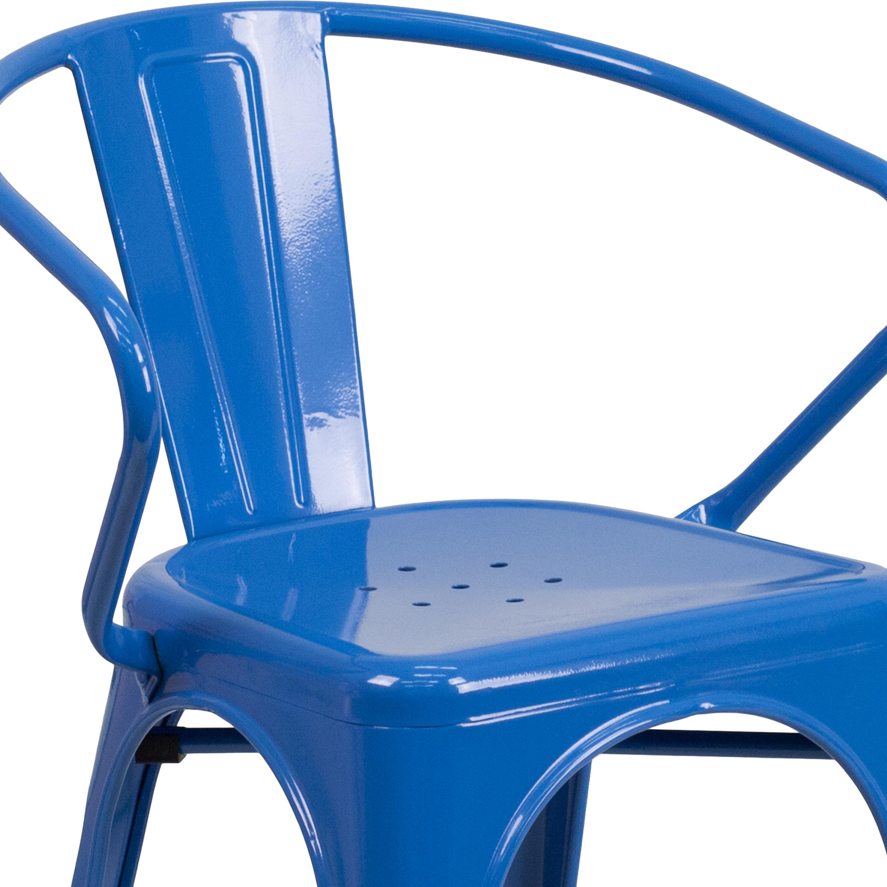 Flash Furniture Hucheson Metal Indoor-Outdoor Chair with Arms