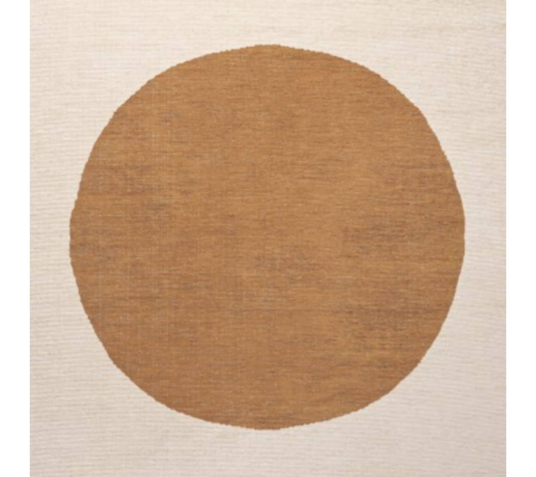9' x 12' Cirkel Minimalist Geometric Dot Machine-Washable Area Rug, Cream/Rust - JONATHAN Y
