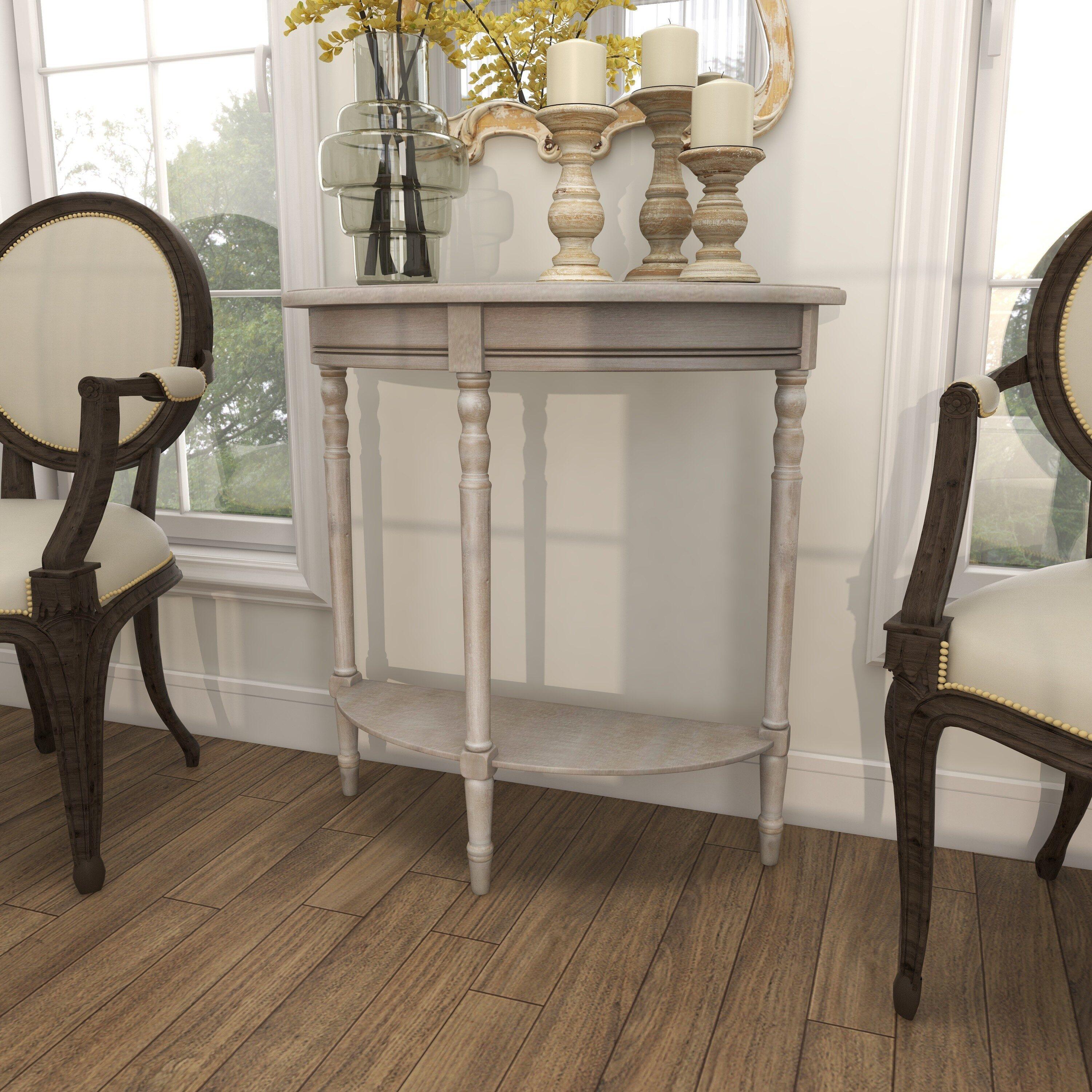 Ophelia & Co. Mcbroom Wood Half Moon 1 Shelf Console Table