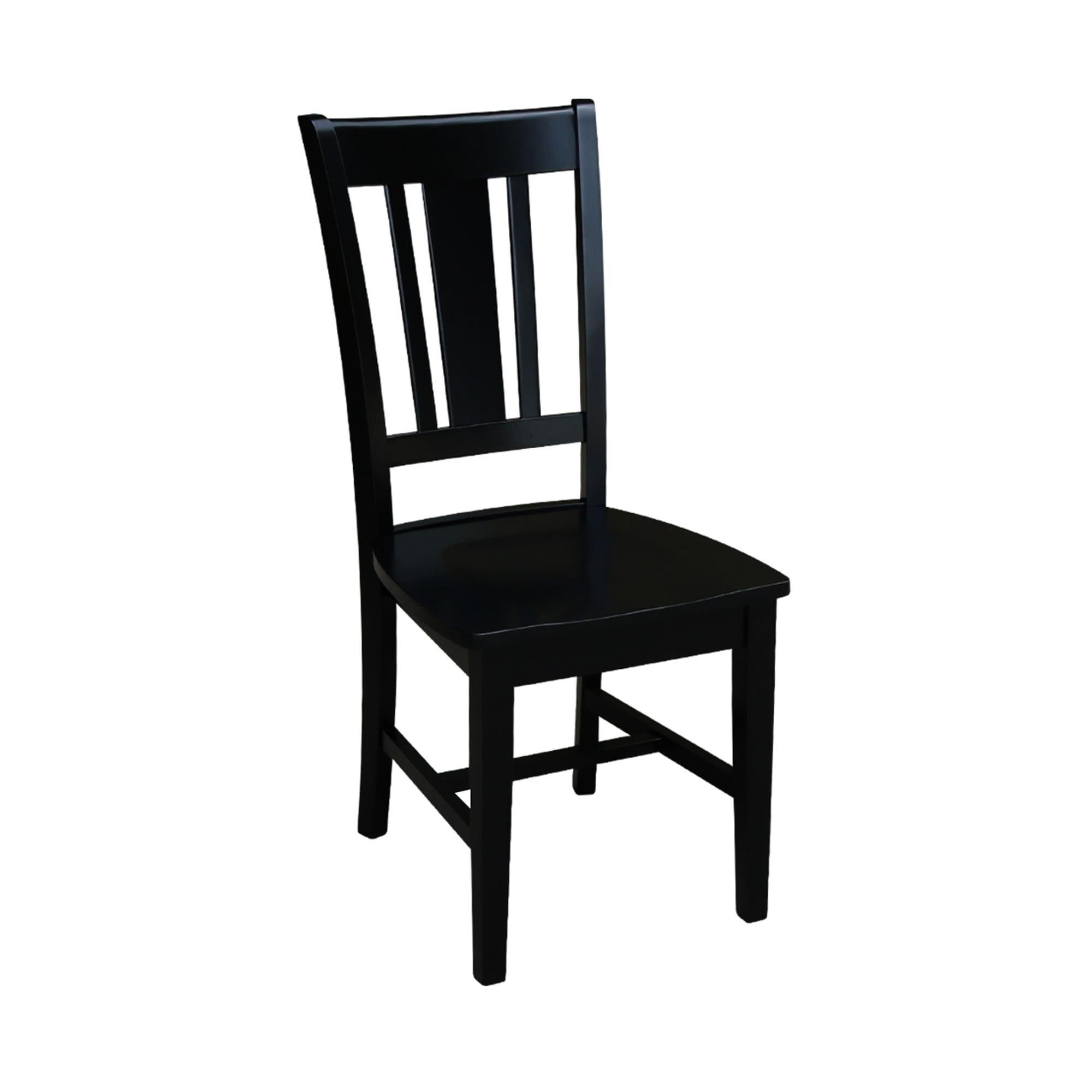 International Concepts Set of 2 San Remo Splatback Chairs Jet Black: Rubberwood Frame, Armless Design