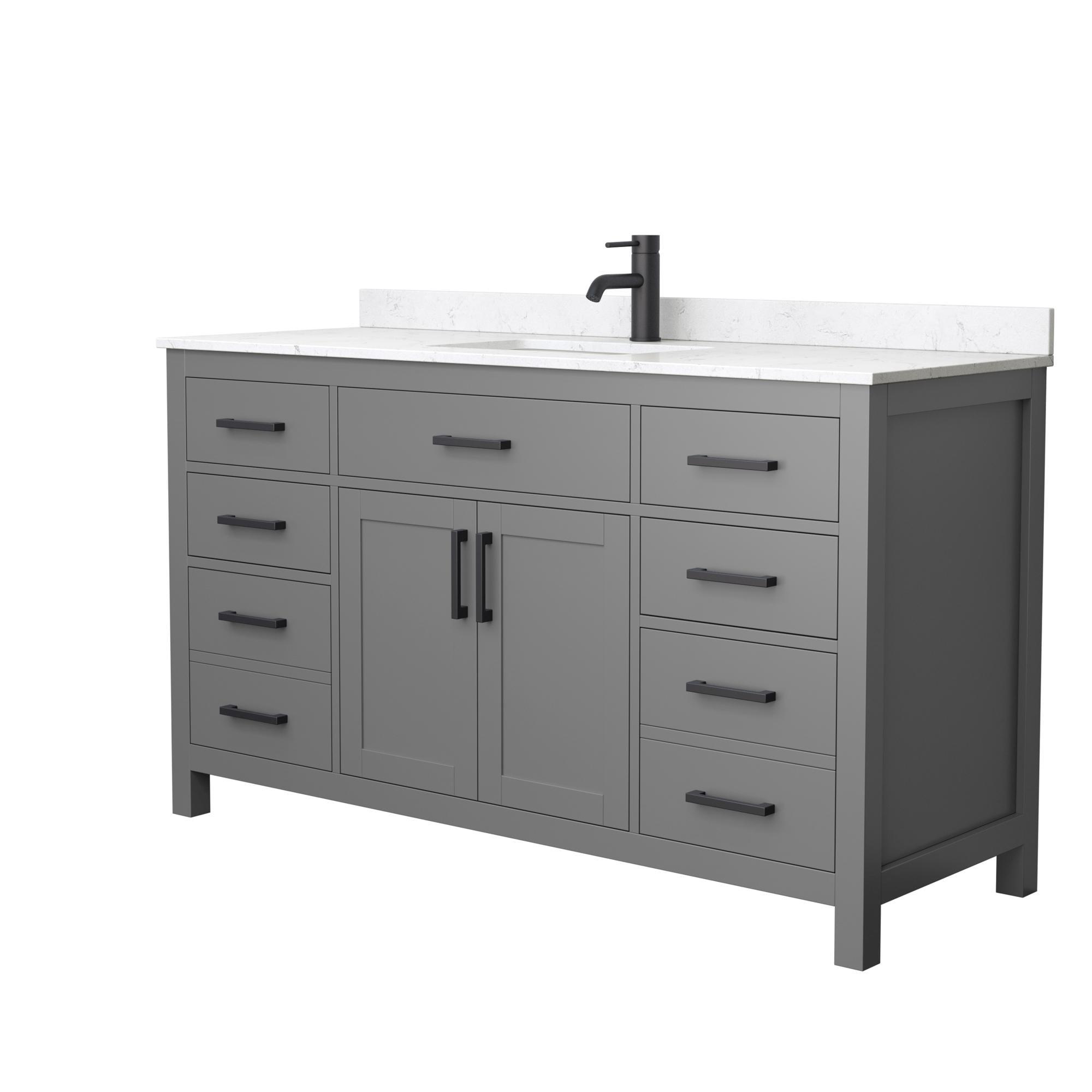 Beckett 60" Freestanding Single Bathroom Vanity with Cultured Marble Top