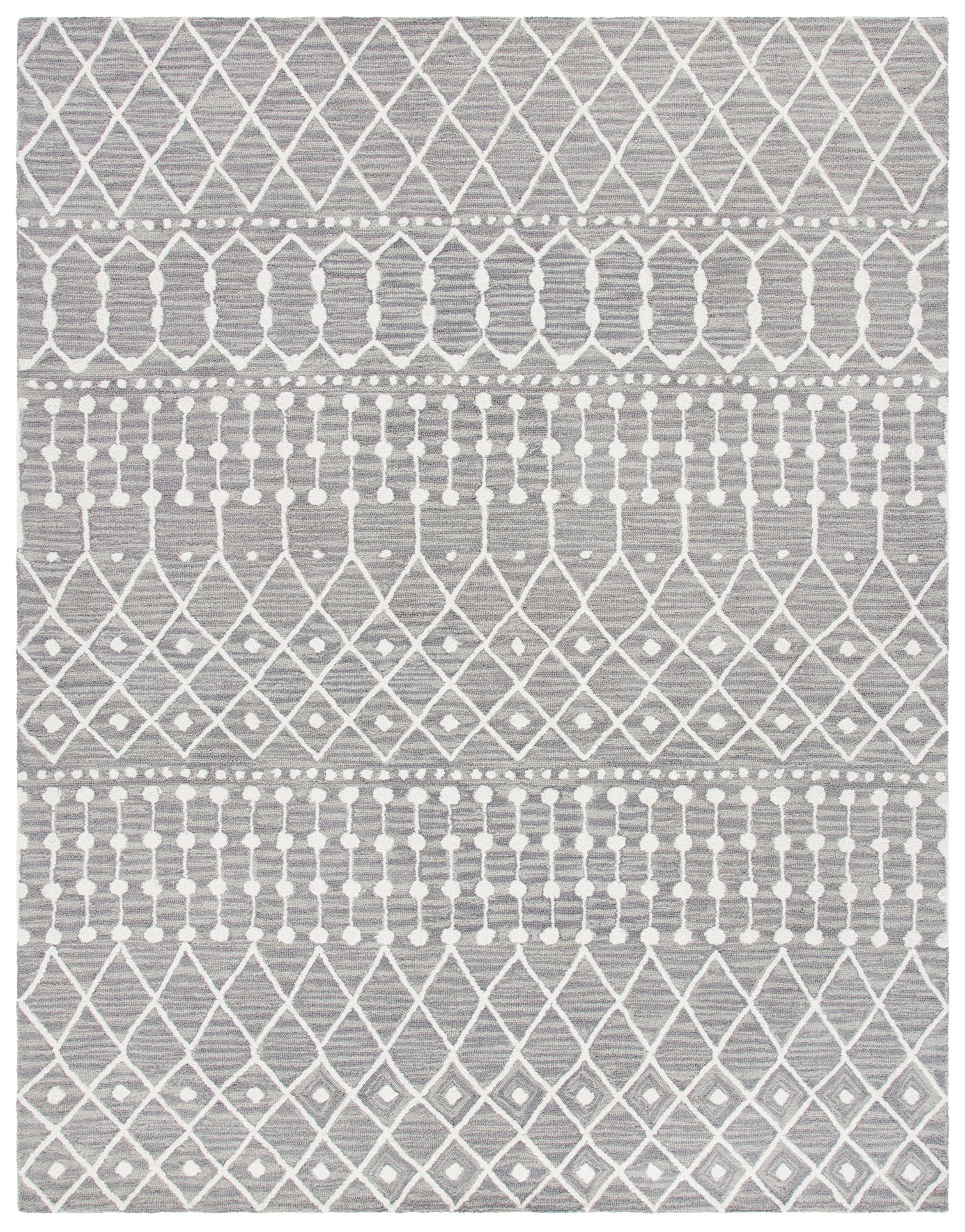 Blossom BLM115 Hand Tufted Area Rug - Grey/Ivory - 8'x10' - Safavieh.