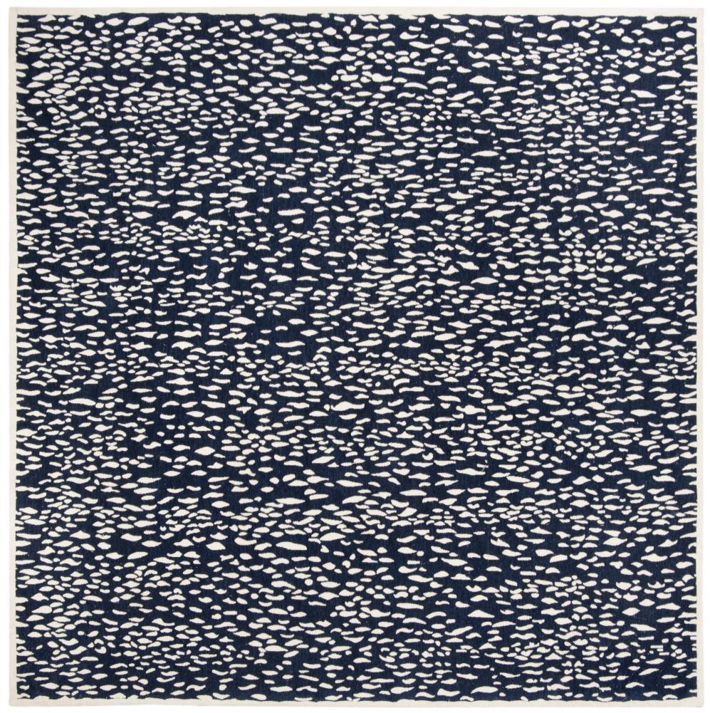 Marbella MRB657 Hand Loomed Area Rug - Navy Blue/Ivory - 6'x6' - Safavieh.