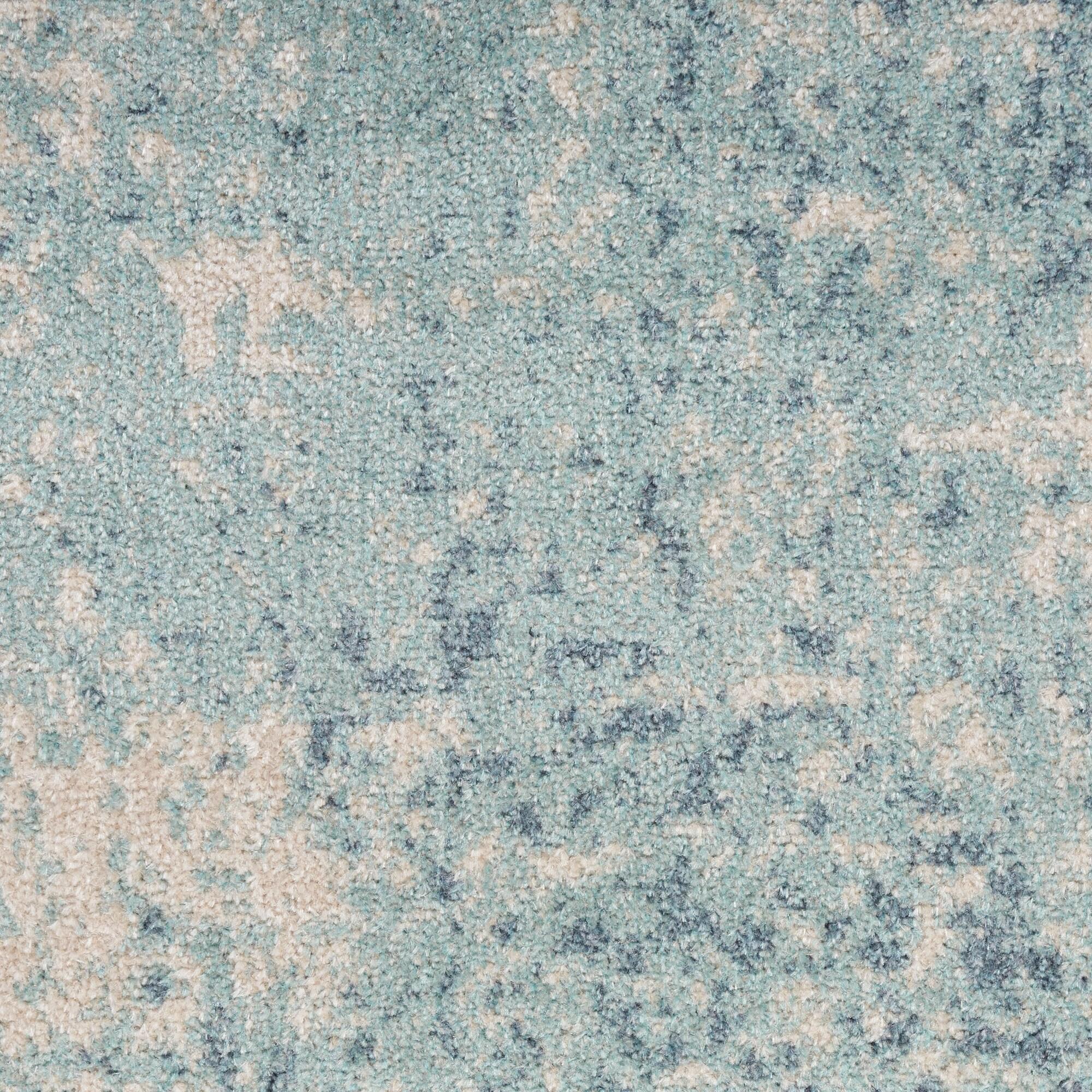 Nourison Astra Machine Washable Modern Abstract Indoor Rug Blue Ivory 2'2" x 8'