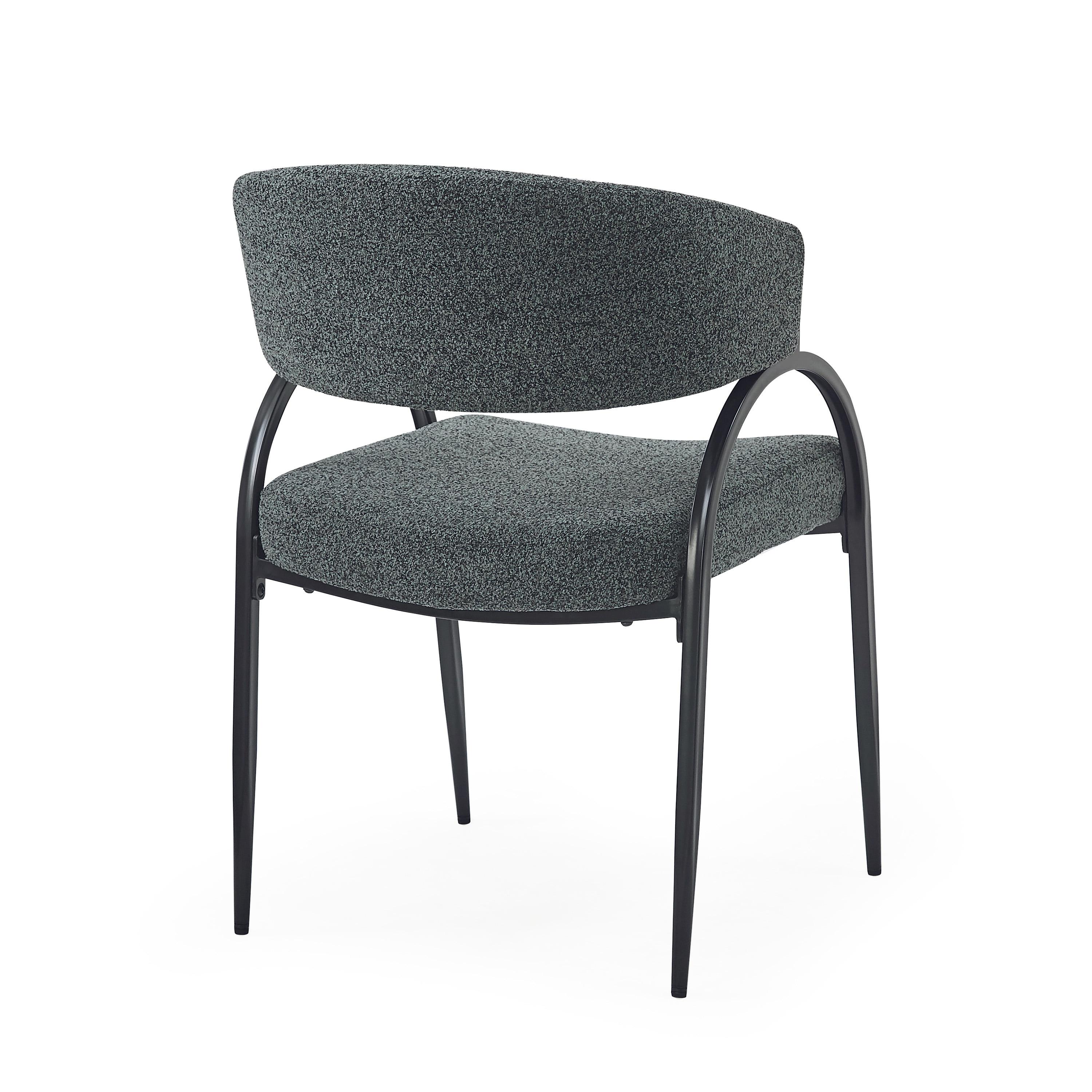 Christopher Knight Home Hayden Upholstered Armrest Dining Chairs with Metal Legs (Set of 2), Dark Green/Black