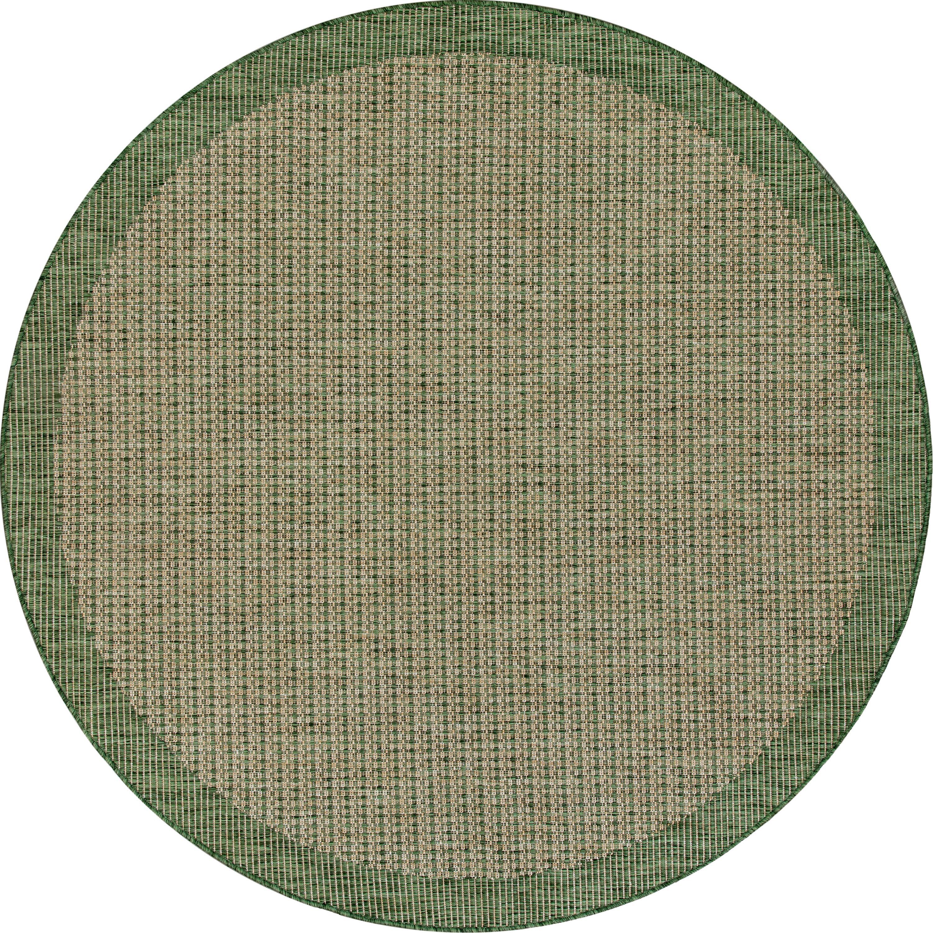 Union Rustic Marshanna Odin Solid & Striped Indoor/Outdoor Flat-Weave Area Rug
