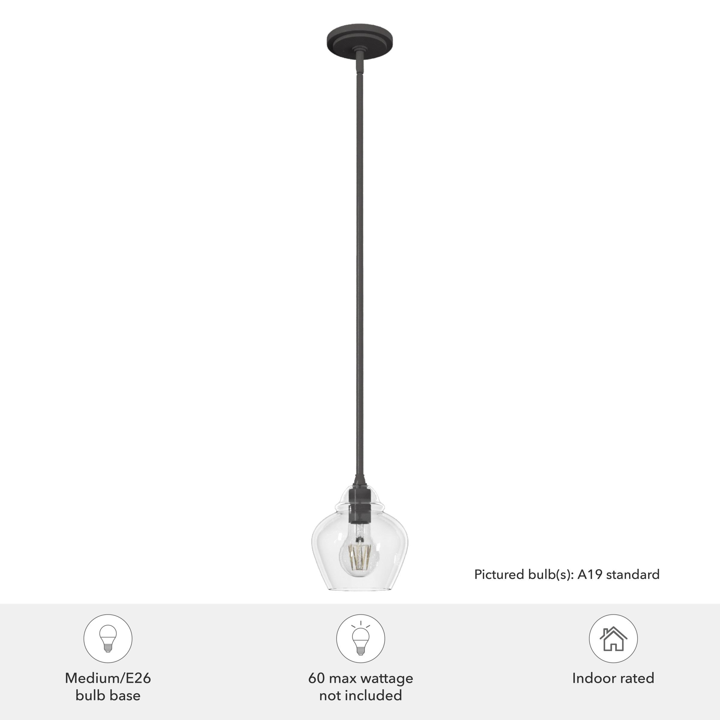 Dunshire 1 Light Noble Bronze Pendant with Glass
