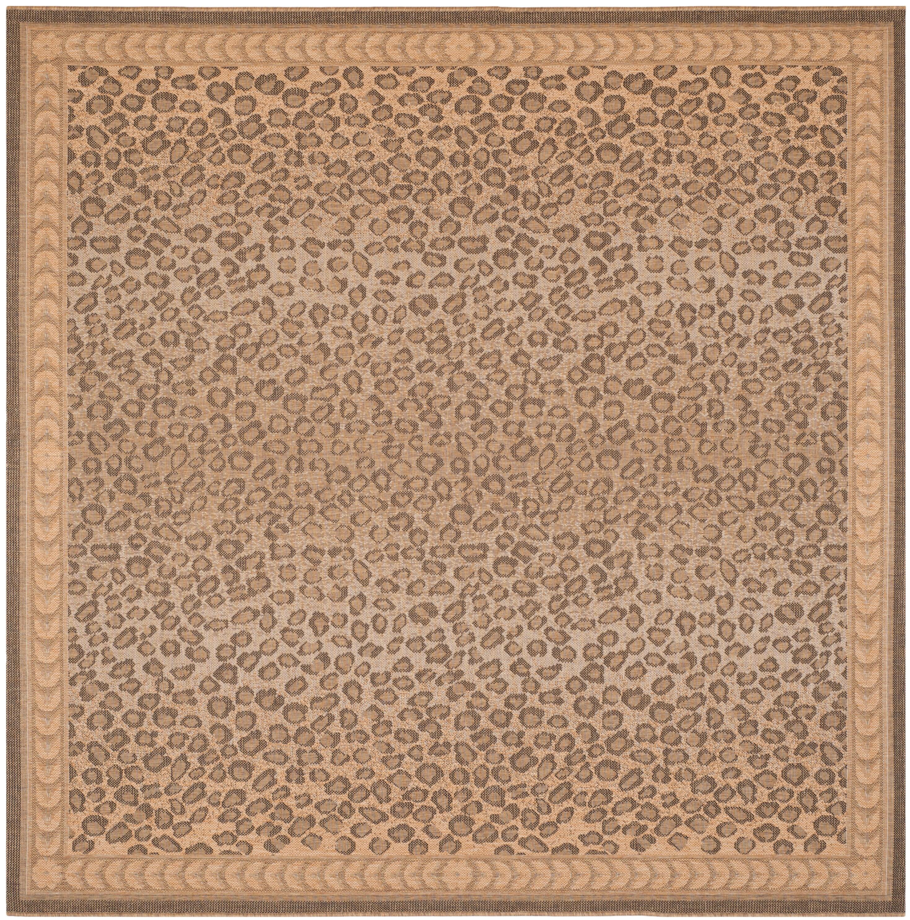 Courtyard CY6100 Power Loomed Indoor/Outdoor Area Rug - Natural/Gold - 4'x4' - Safavieh.
