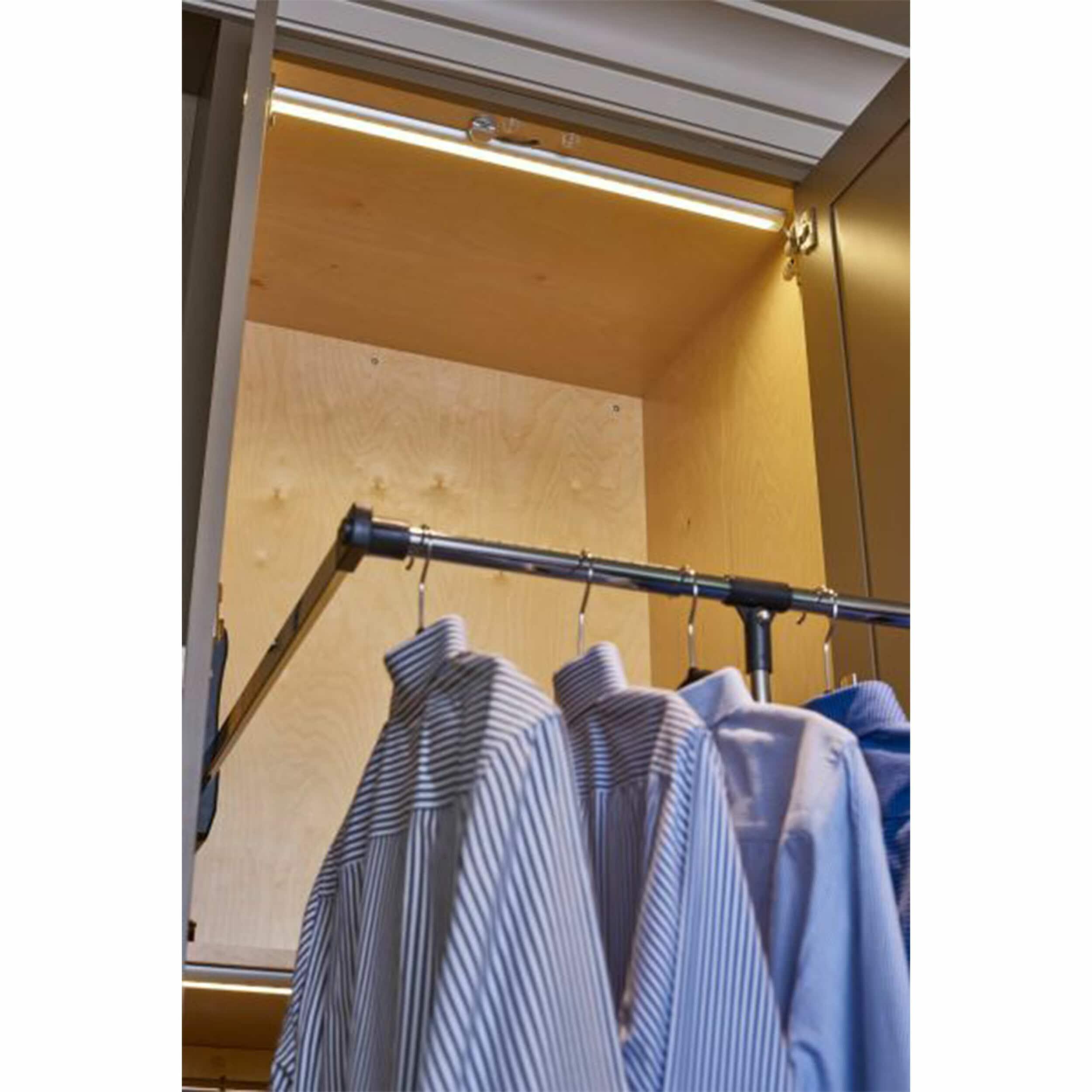 Rev-A-Shelf 26"-35" Pull Down Adjustable Side Mounted Closet Rod for Kitchen/ Bathroom Cabinets with Telescoping Handle & Hardware, Chrome, CPDR-2635
