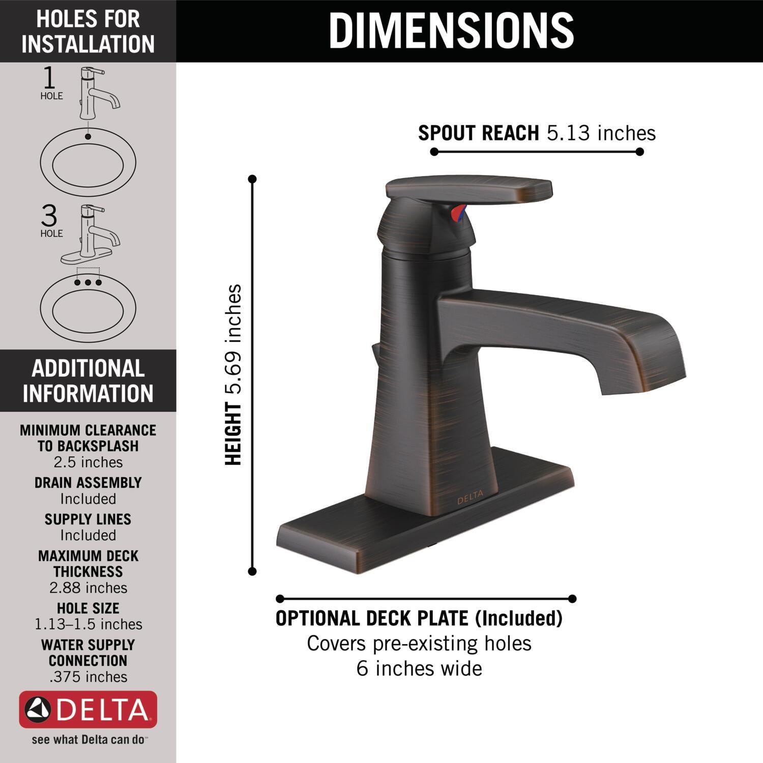 Ashlyn Single Hole Bathroom Faucet with Drain Assembly, Single Handle Bathroom Sink Faucet