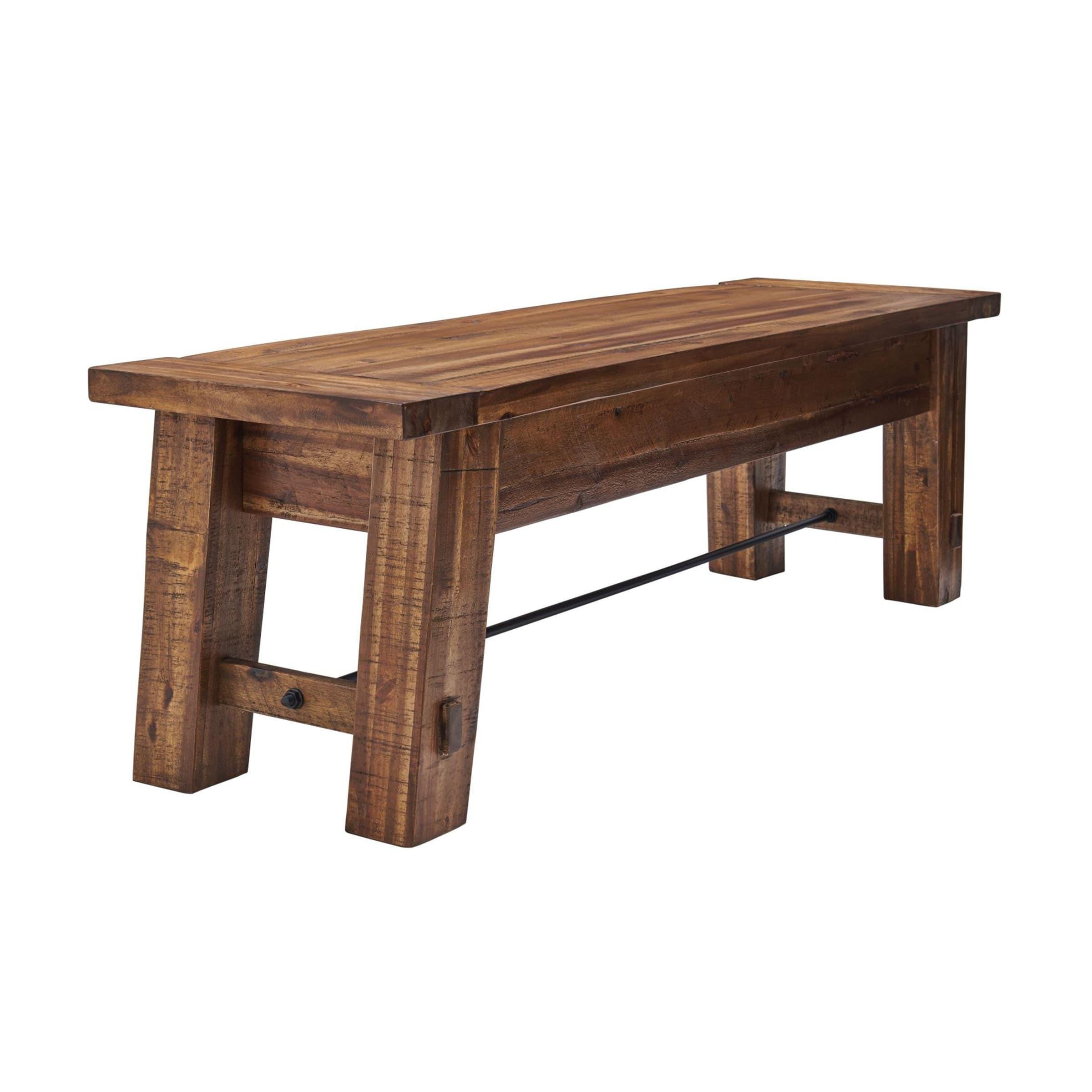 Durango Wood Entryway/Dining Bench Dark Brown - Alaterre Furniture: Industrial Accent, 60" Long