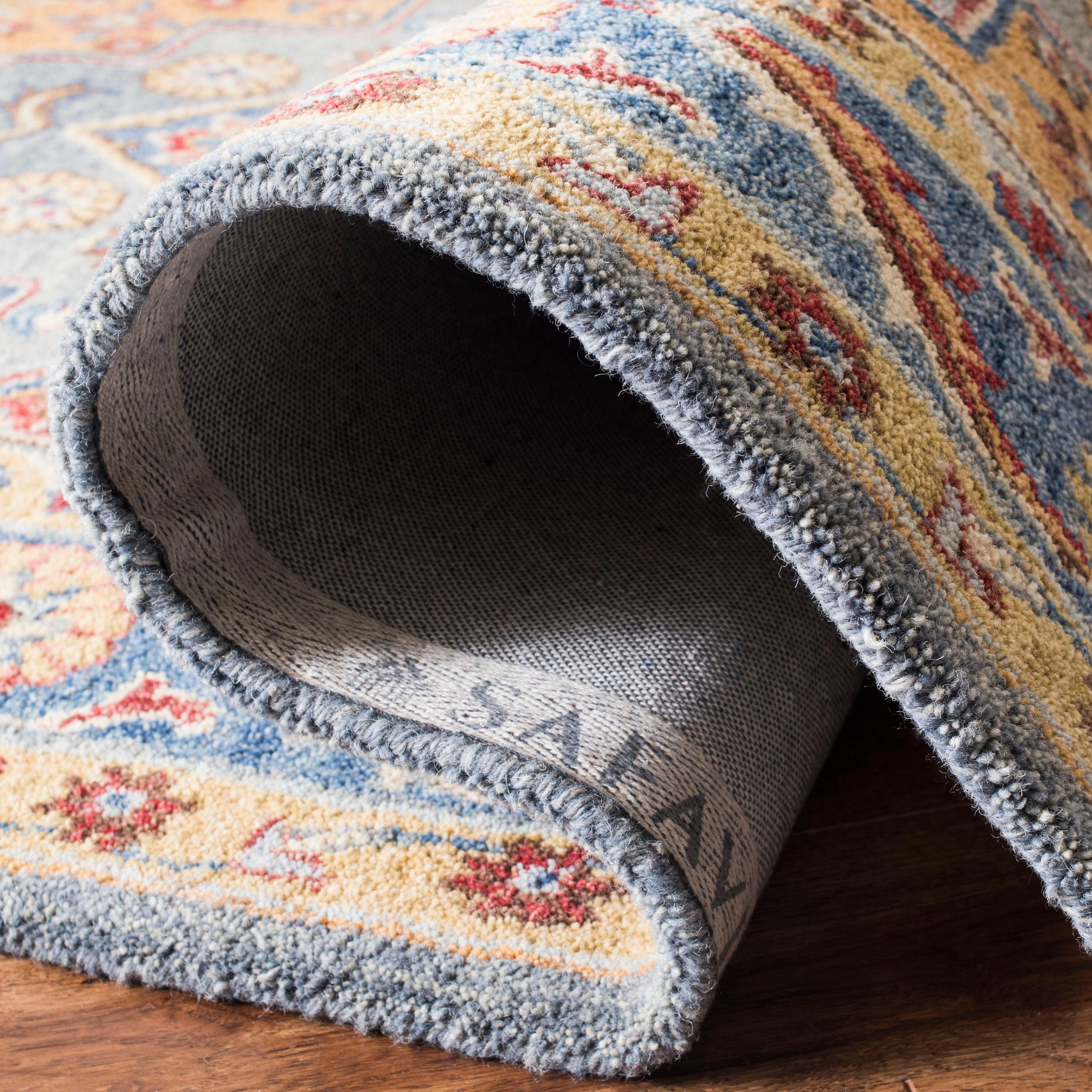 Antiquity AT504 Hand Tufted Area Rug - Blue/Gold - 8'x10' - Safavieh.