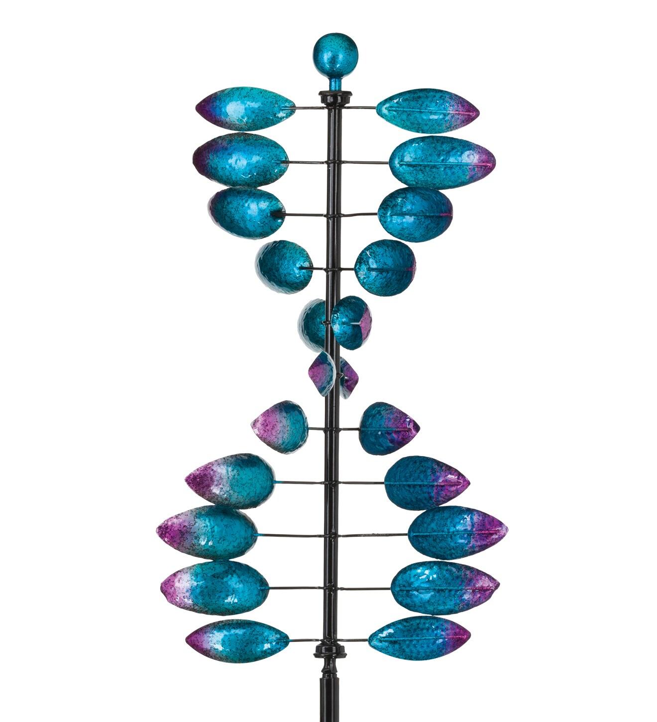 Blue and Magenta Double Helix Vertical Wind Spinner