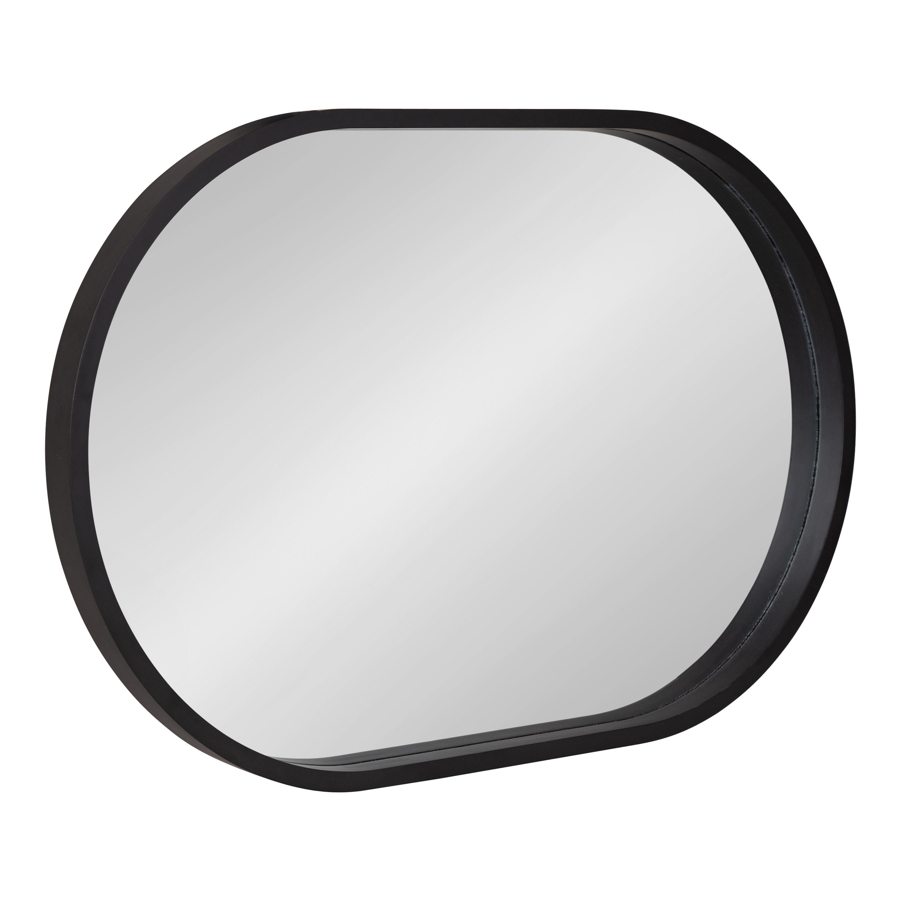 20" x 30" Travis Oval Wall Mirror Black - Kate & Laurel All Things Decor: Modern Style, MDF Frame, No Assembly Required