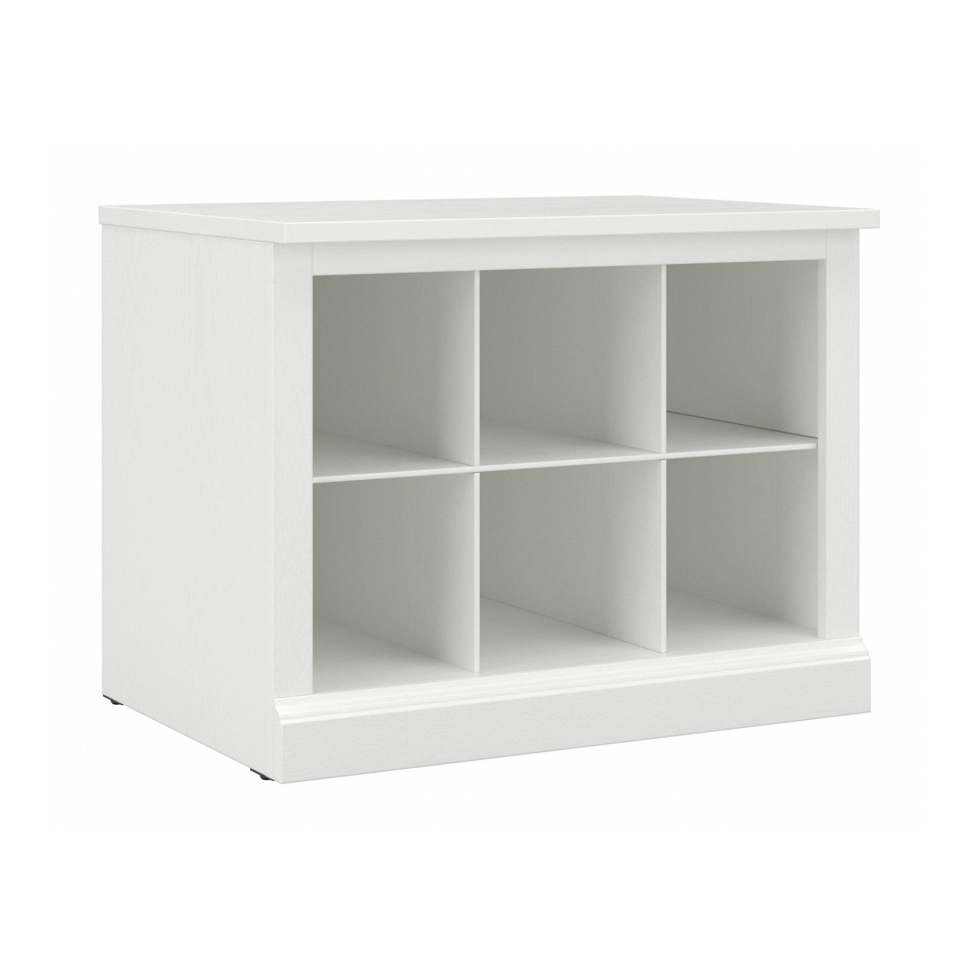 Woodland 24W Small Shoe Bench with Shelves in White Ash - Engineered Wood