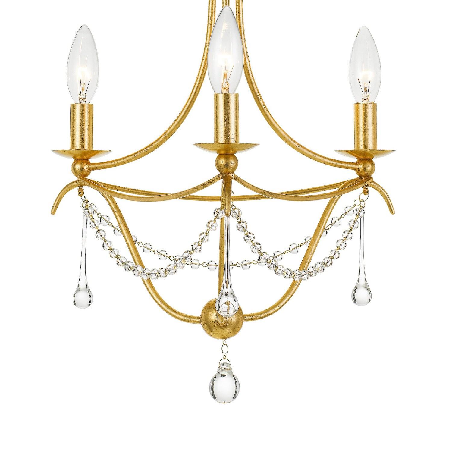 Crystorama Lighting Metro 3 - Light Chandelier in  Antique Gold