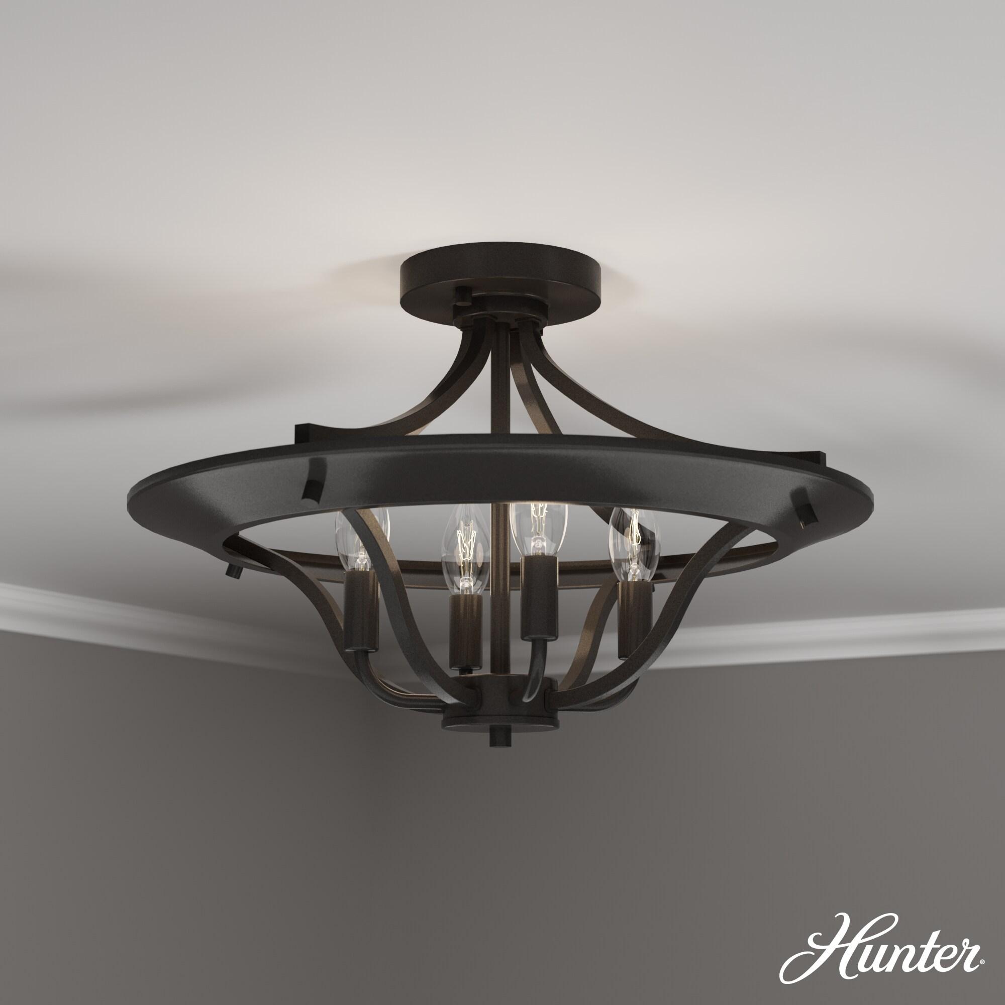 Hunter Fan Perch Point 4 Light Semi Flush Mount