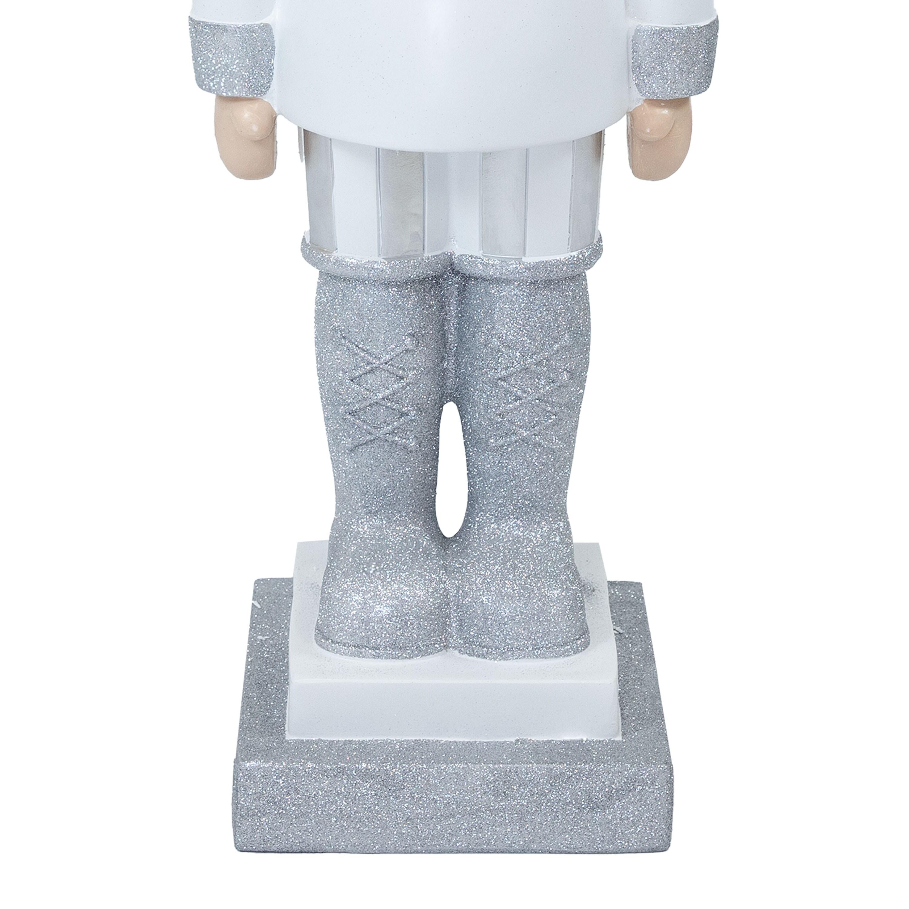 Sunnydaze 37" Sterling the Silver Christmas Nutcracker Statue - 2Pk