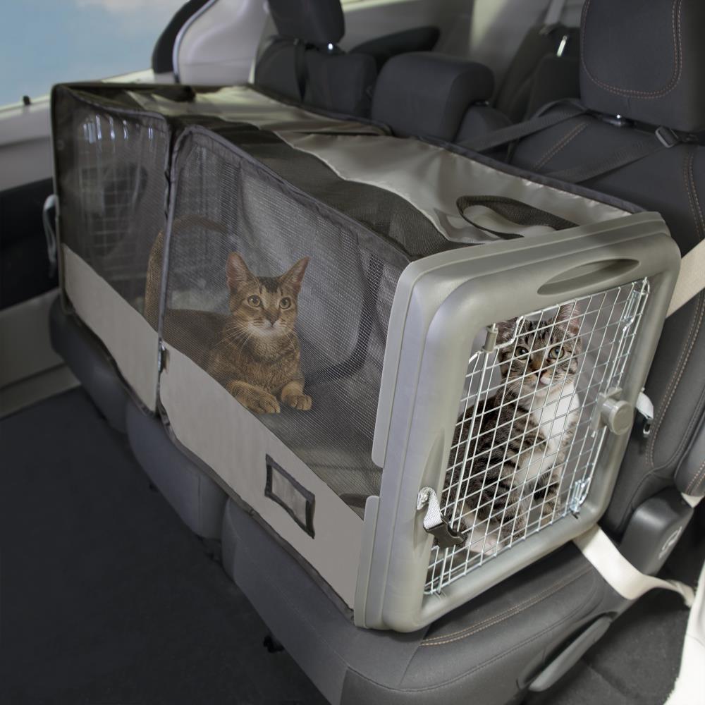 Large Portable Waterproof Pet Travel Kennel with Mesh Panels