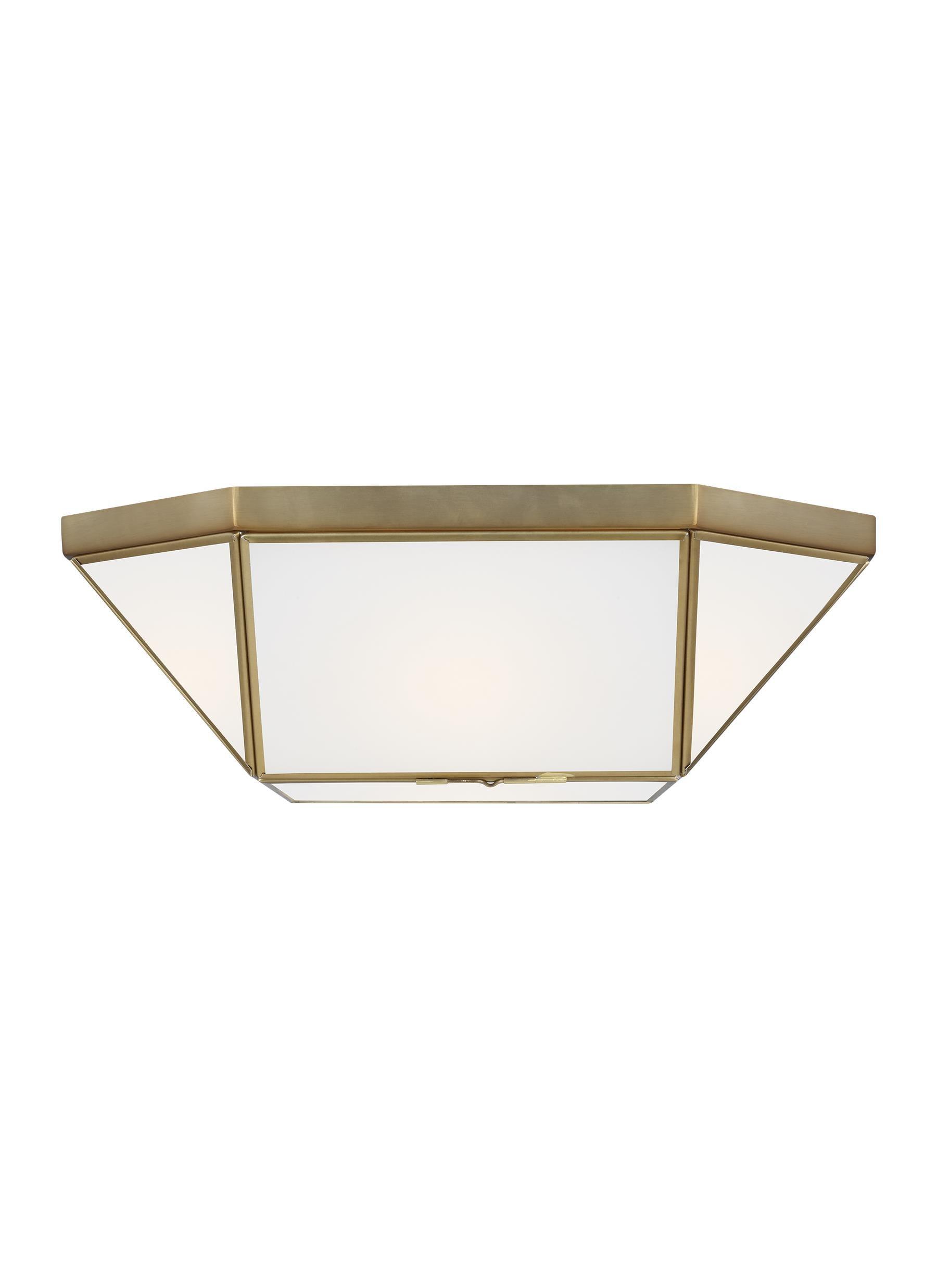 Generation Lighting 2-Light Morrison Ceiling Lamp Satin Brass 7579452-848 | Ceiling Light Fixture for Home Decor| Ceiling Mount Light for Bedroom, Bathroom, Kitchen, and Living Room Décor