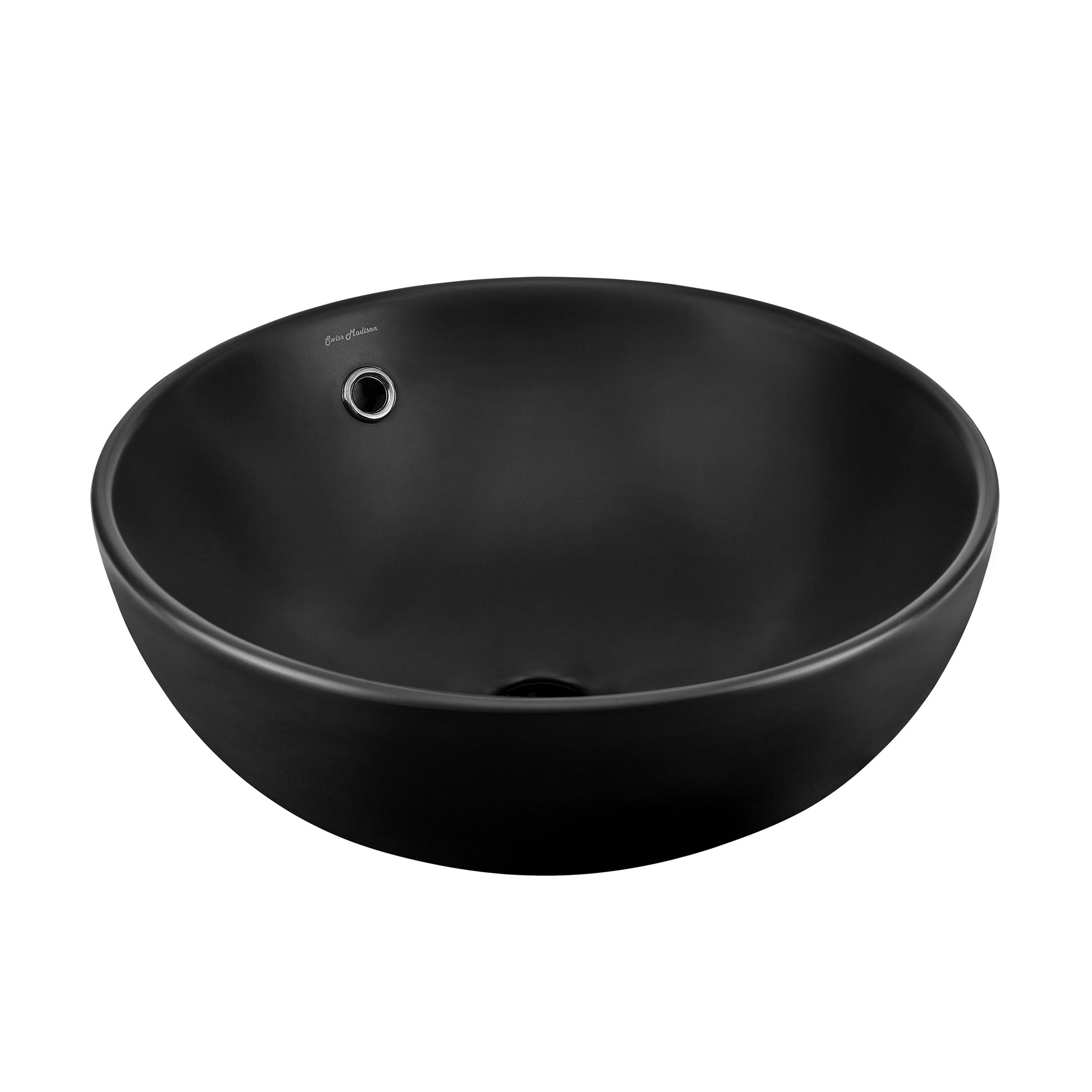 Besançon 17” Round Vessel Sink in Matte Black