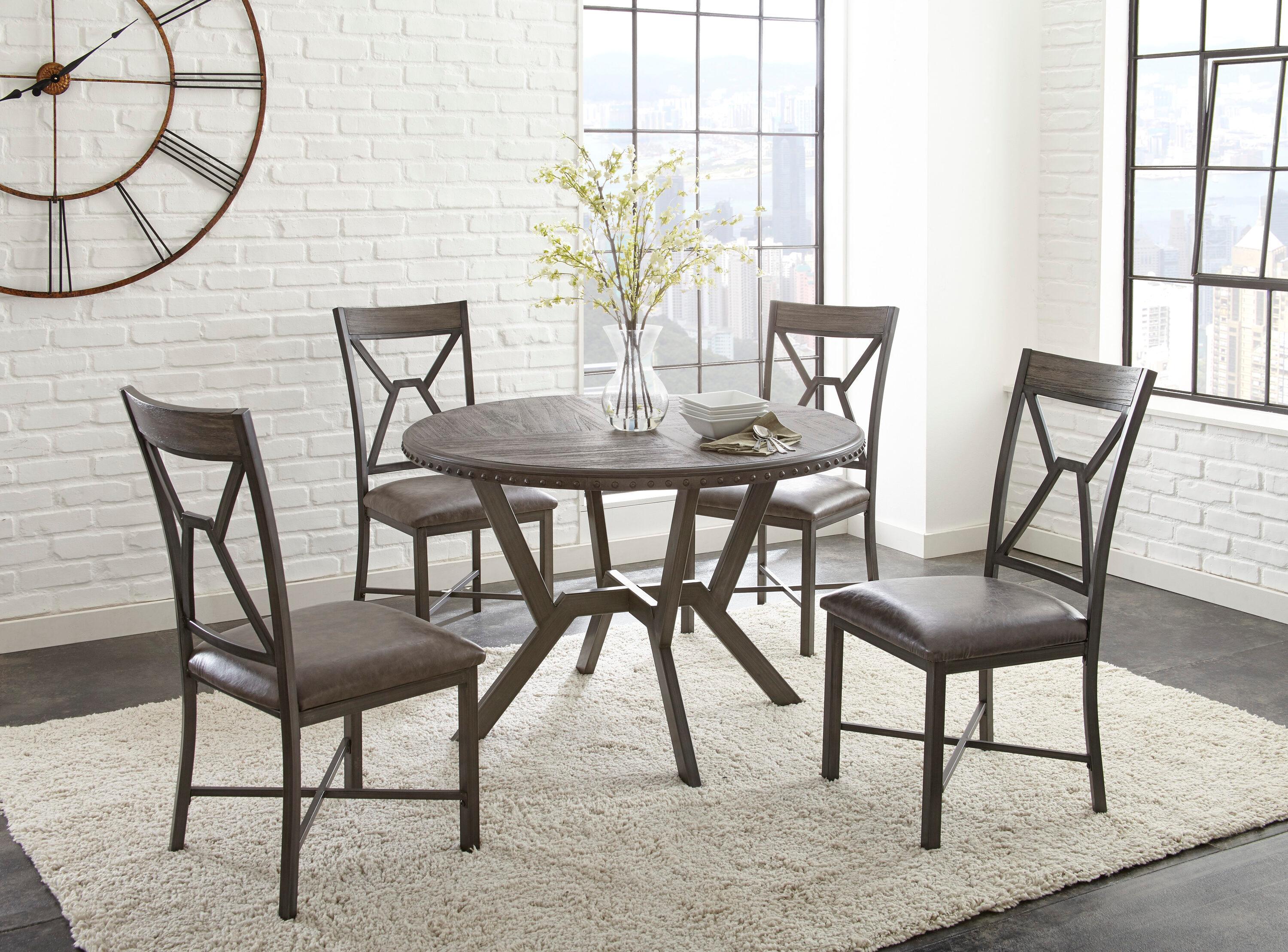 Set of 2 Alamo Side Chair Gray: Upholstered, Metal Legs, Geometric Cutouts - Steve Silver Co.