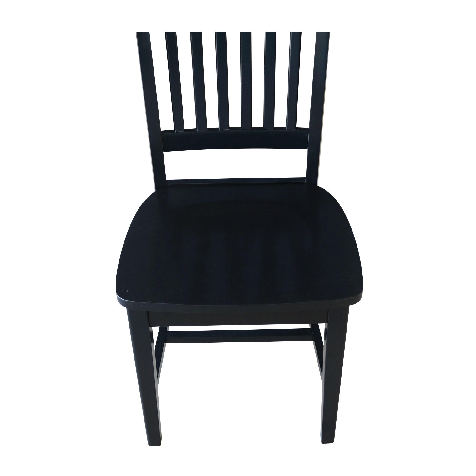 Set of 2 Mission Side Chair Black - International Concepts: Solid Wood, Slat Back, Armless