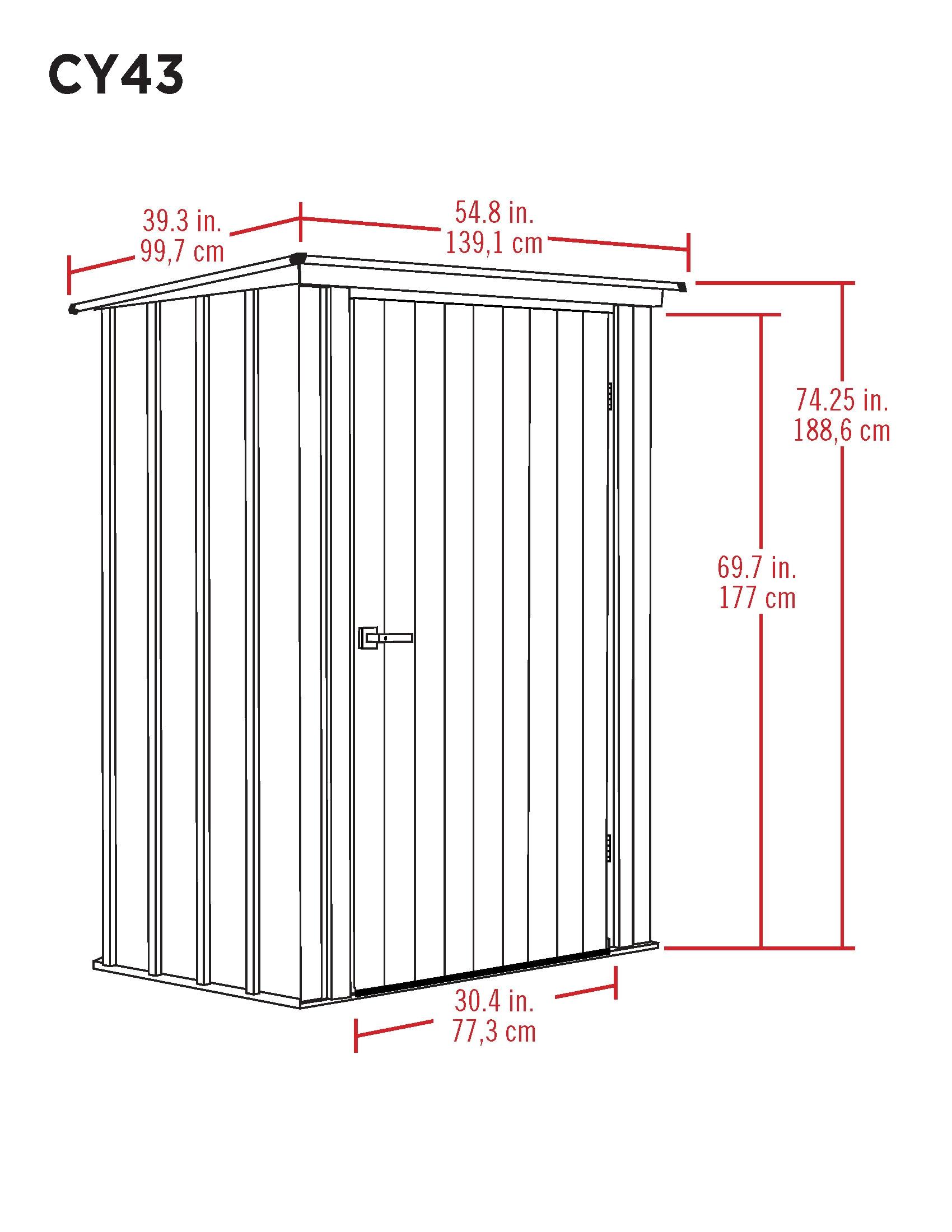 Arrow Spacemaker 4 ft. W x 3 ft. D Metal Vertical Storage Shed