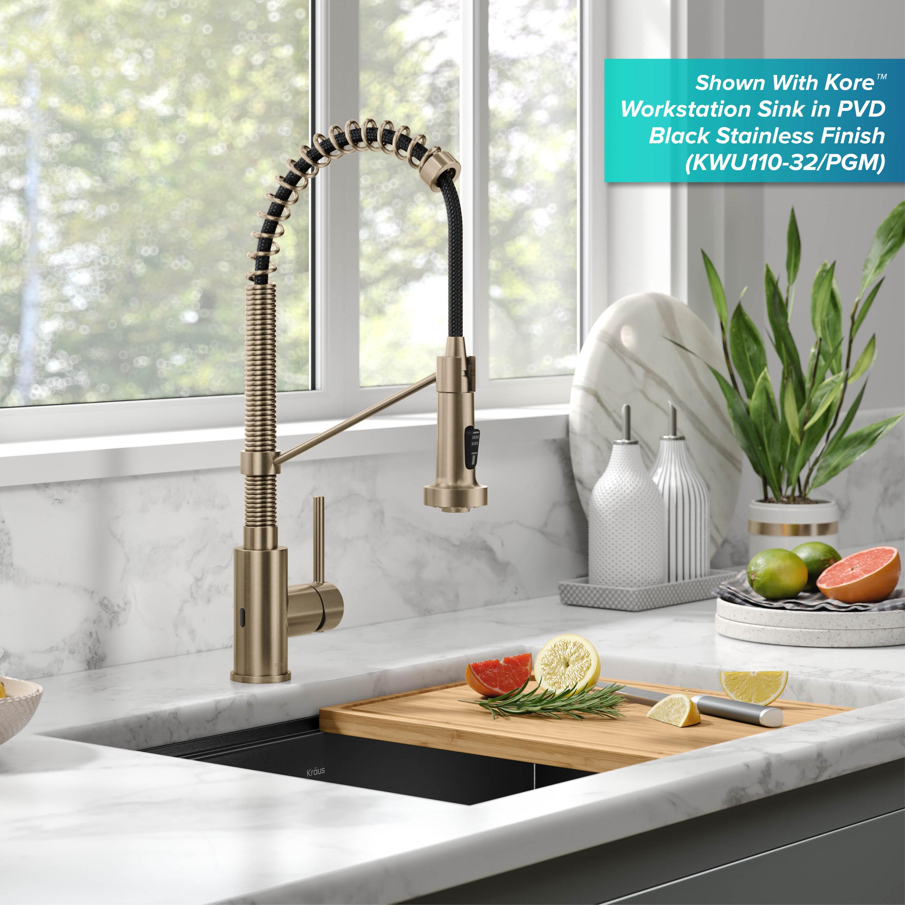 Kraus Bolden Touchless Sensor Commercial Style 2-Function Single Handle Pull-Down Kitchen Faucet
