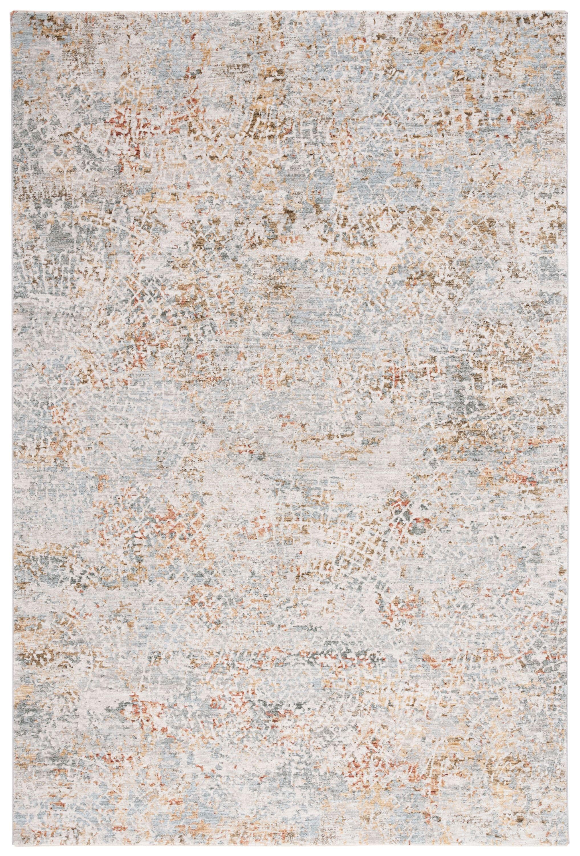 Adrianna ADN204 Machine Made Indoor Area Rug - Blue/Gold - 5'-3"x7'-6" - Safavieh