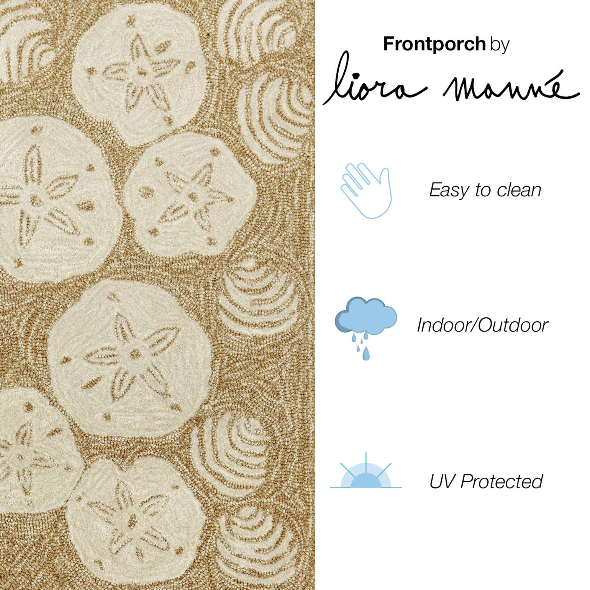 Liora Manne Frontporch Shell Toss Indoor/Outdoor Rug Natural 1'8" x 2'6"