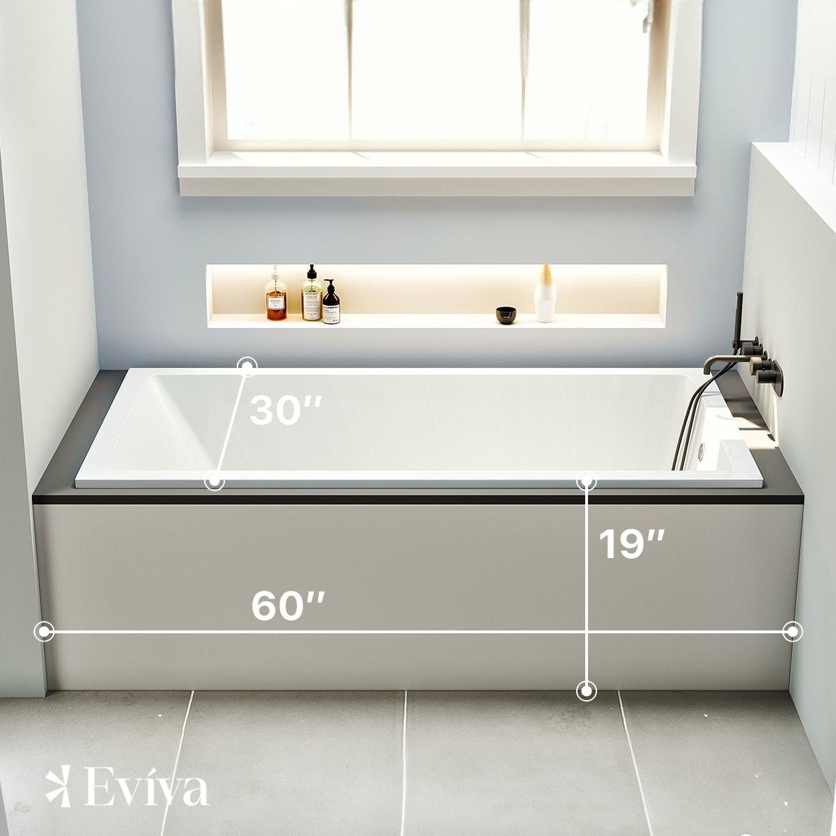 Teddy 60'' x 31.5'' Drop-In Soaking Acrylic Bathtub