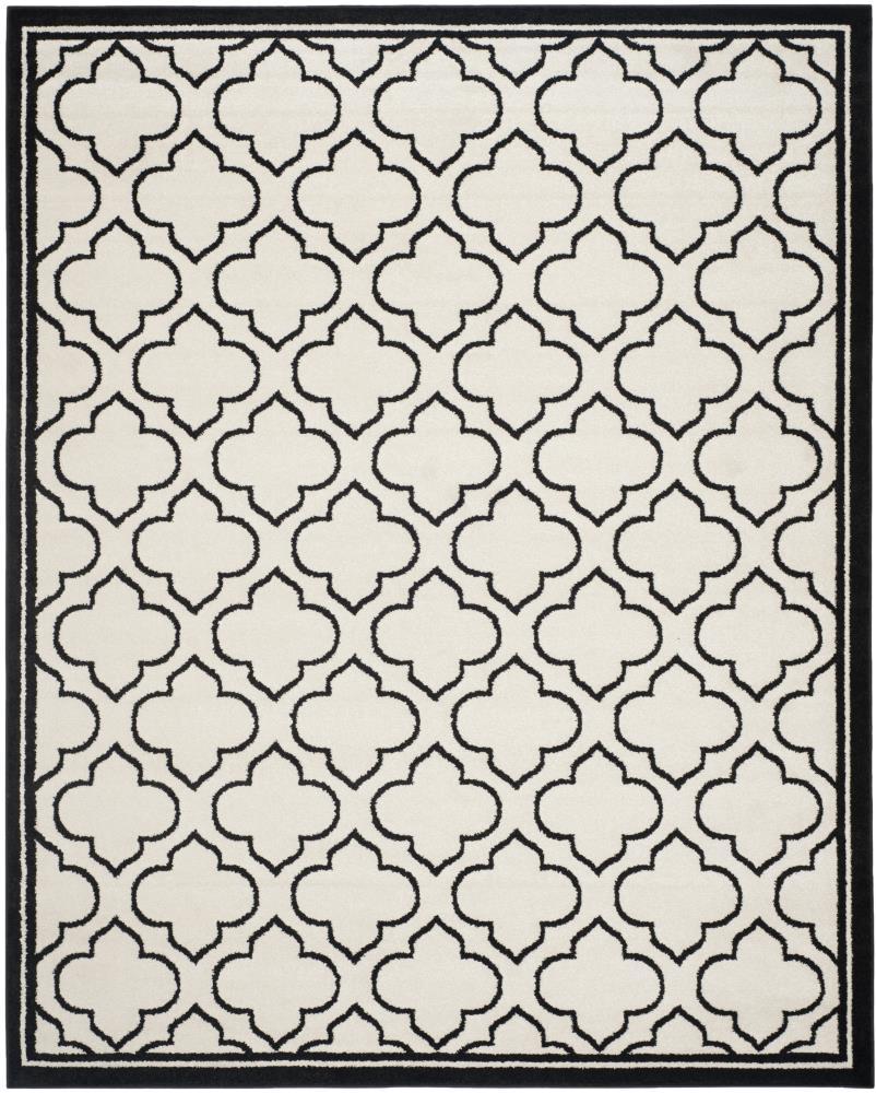 Safavieh Moroccan 9 x 12 (ft) Loomed Polypropylene Ivory/Anthracite Rectangular Indoor Trellis Area rug