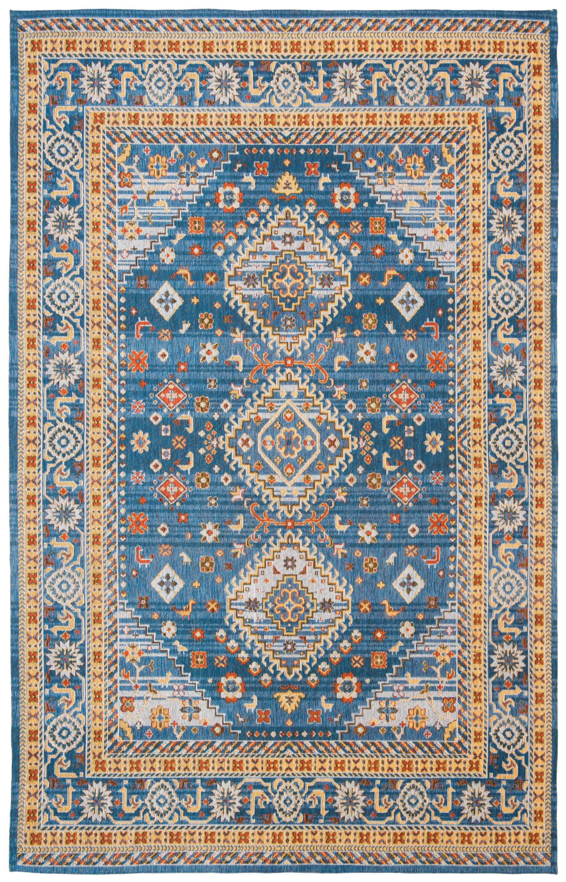 Classic Vintage CLV114 Power Loomed Area Rug - Blue/Gold - 8'x10' - Safavieh.