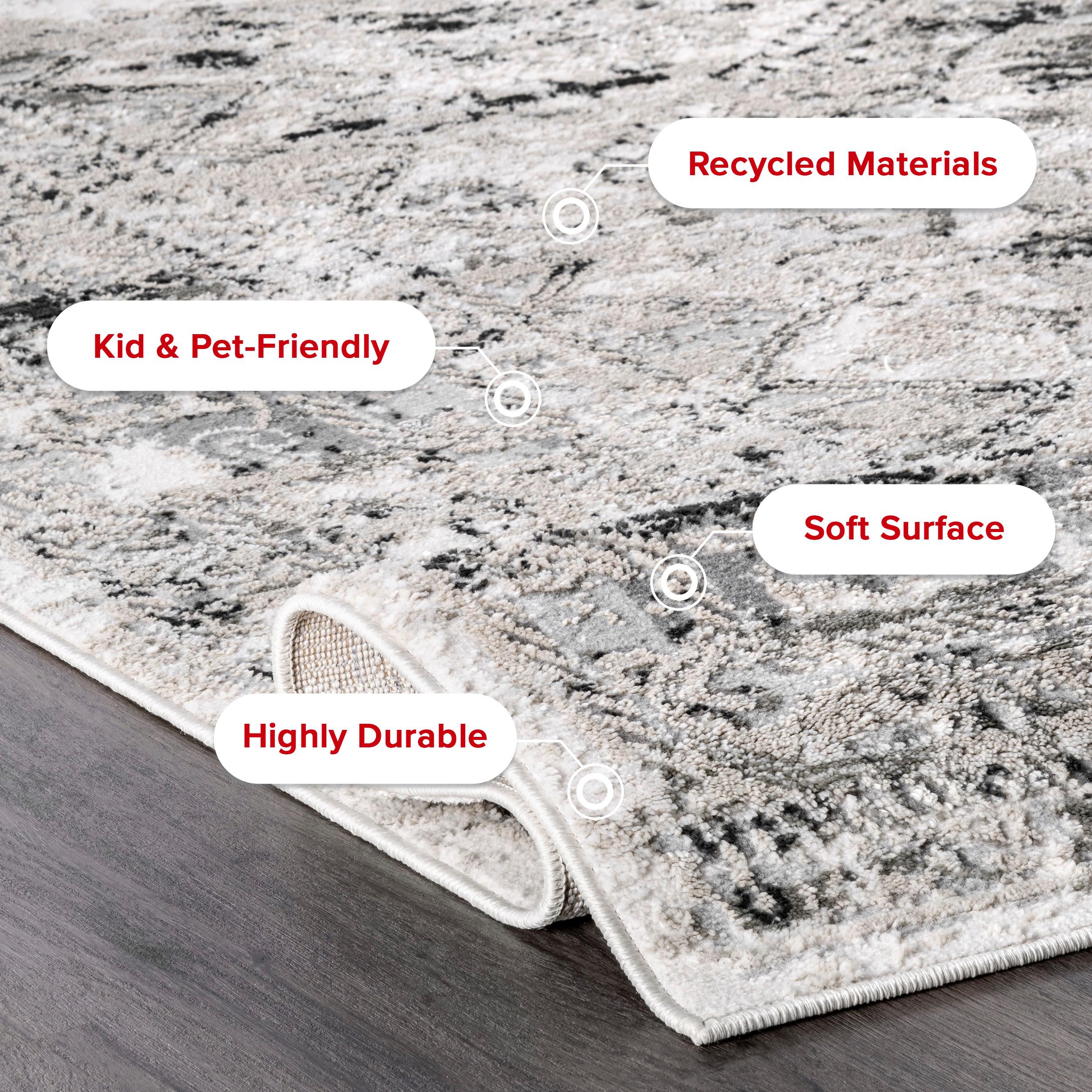 Nuloom Madisson Medallion 4x6 Indoor Area Rug for Living Room Bedroom Dining Room Kitchen, Grey/Ivory