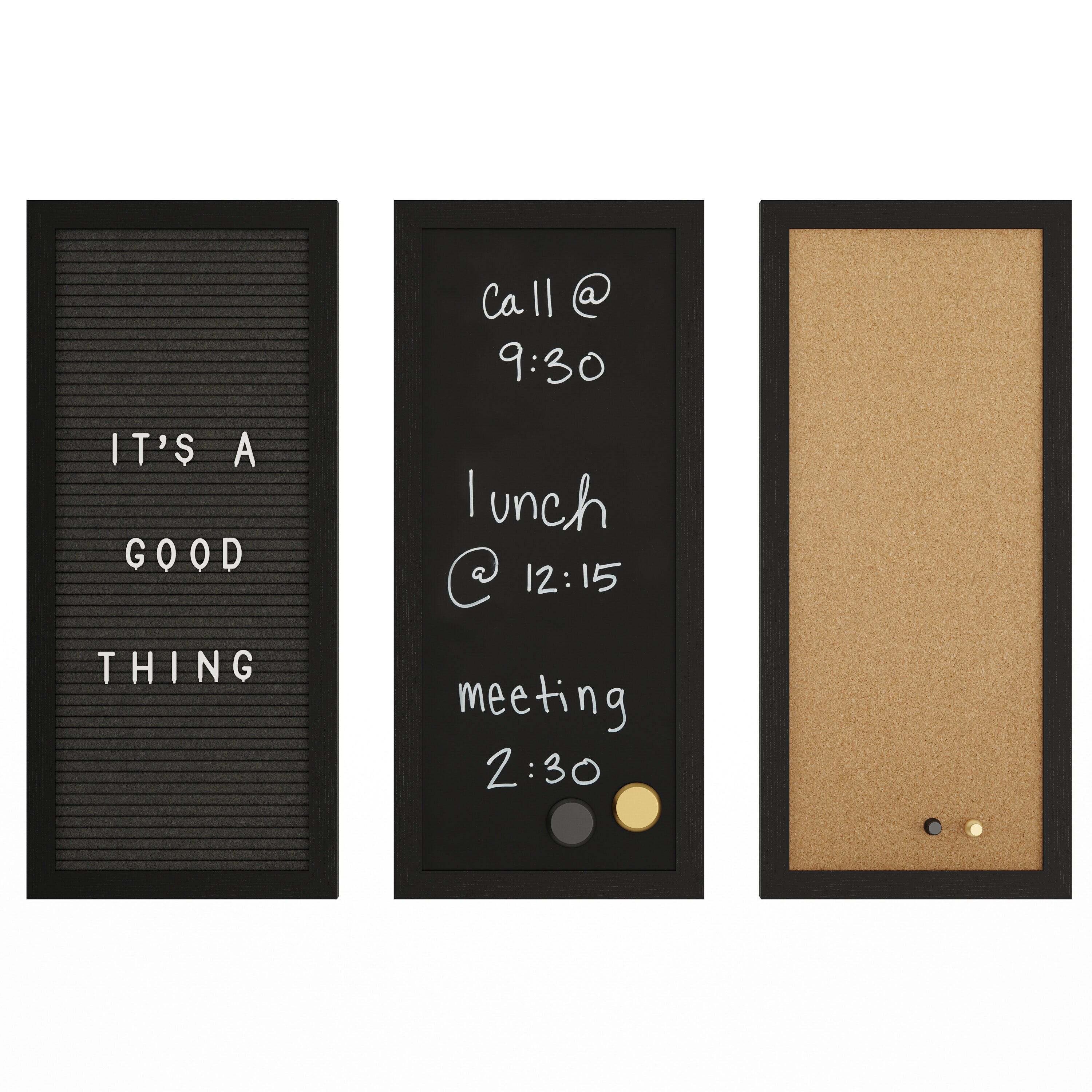 Martha Stewart Thomas Martha Stewart Cork Board, Chalk Board, Letter Board Set with Included Push Pins, Magnets, Liquid Chalk