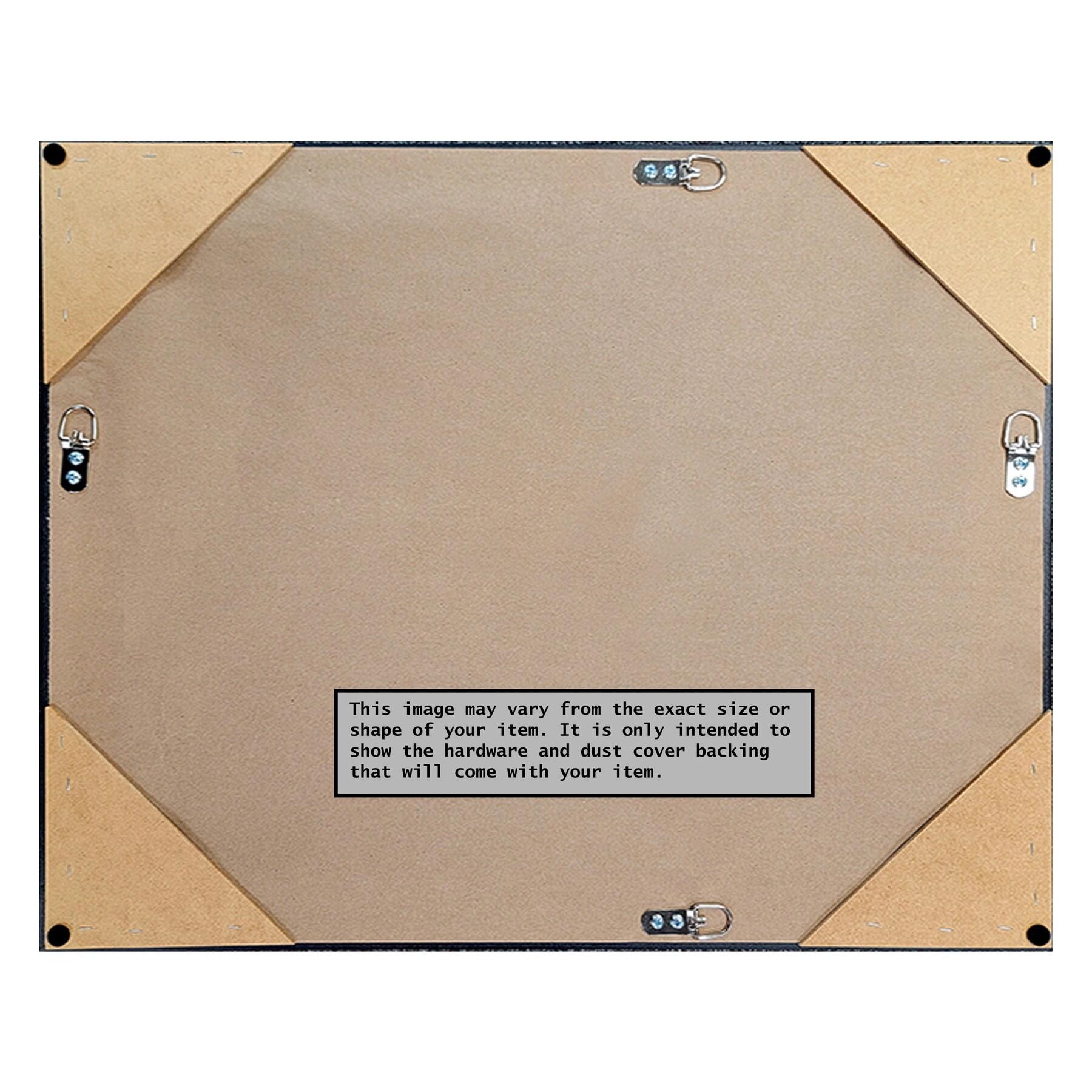 Amanti Art Beveled Bathroom Wall Mirror - Eva Narrow Frame Eva Brown Narrow Outer Size: 19 x 23 in Silver, Brown