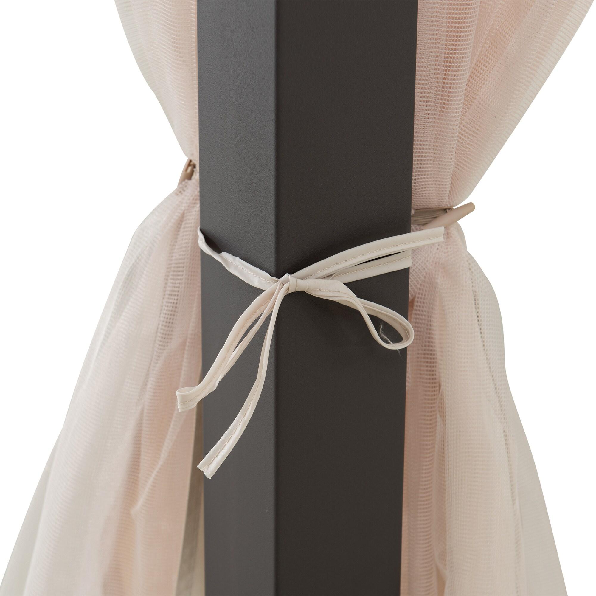 Sunjoy Sunjoy Hardtop Gazebo 12 x 16 ft. Outdoor Gazebo, Heavy Duty Steel Frame Gazebo, Double Tiered Metal Gazebo with Ceiling Hook and Removable Netting Sidewalls