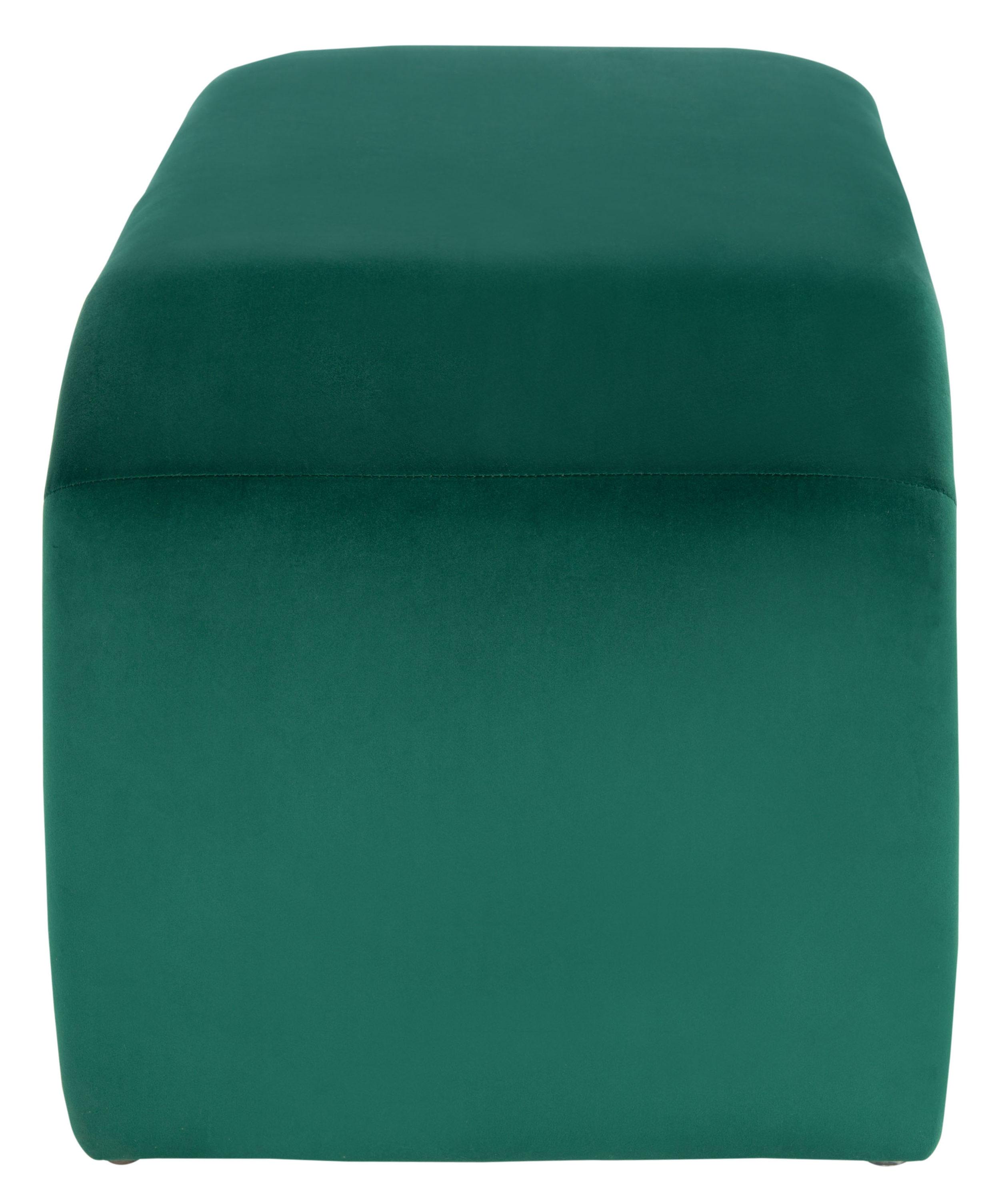 SAFAVIEH Tenko Modern Solid Glam Accent Bench, Emerald