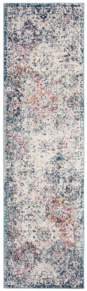 Madison MAD611 Power Loomed Runner Rug - Navy/Teal - 2'3"x22' - Safavieh.