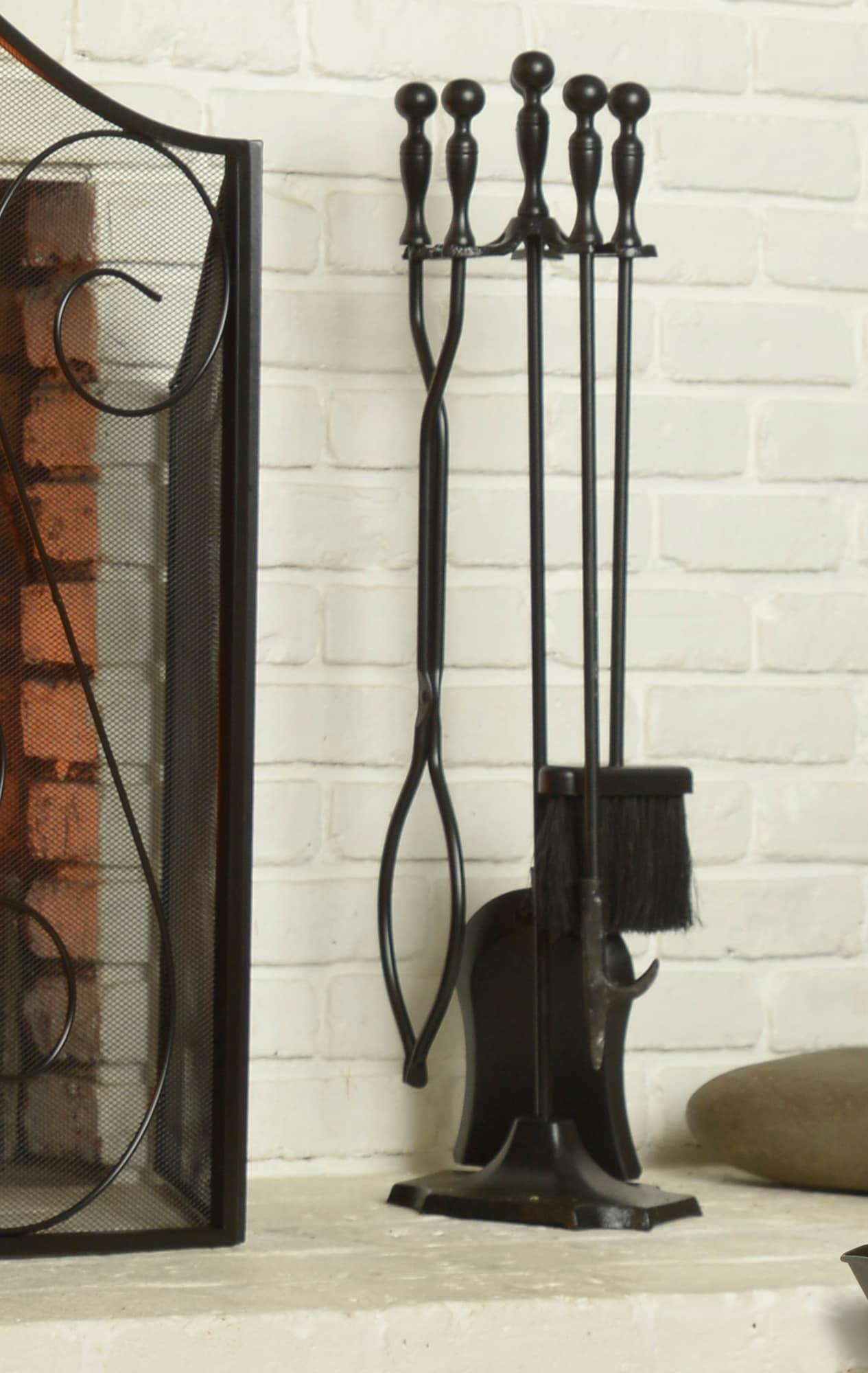 5 Piece Metal Fireplace Tool Set