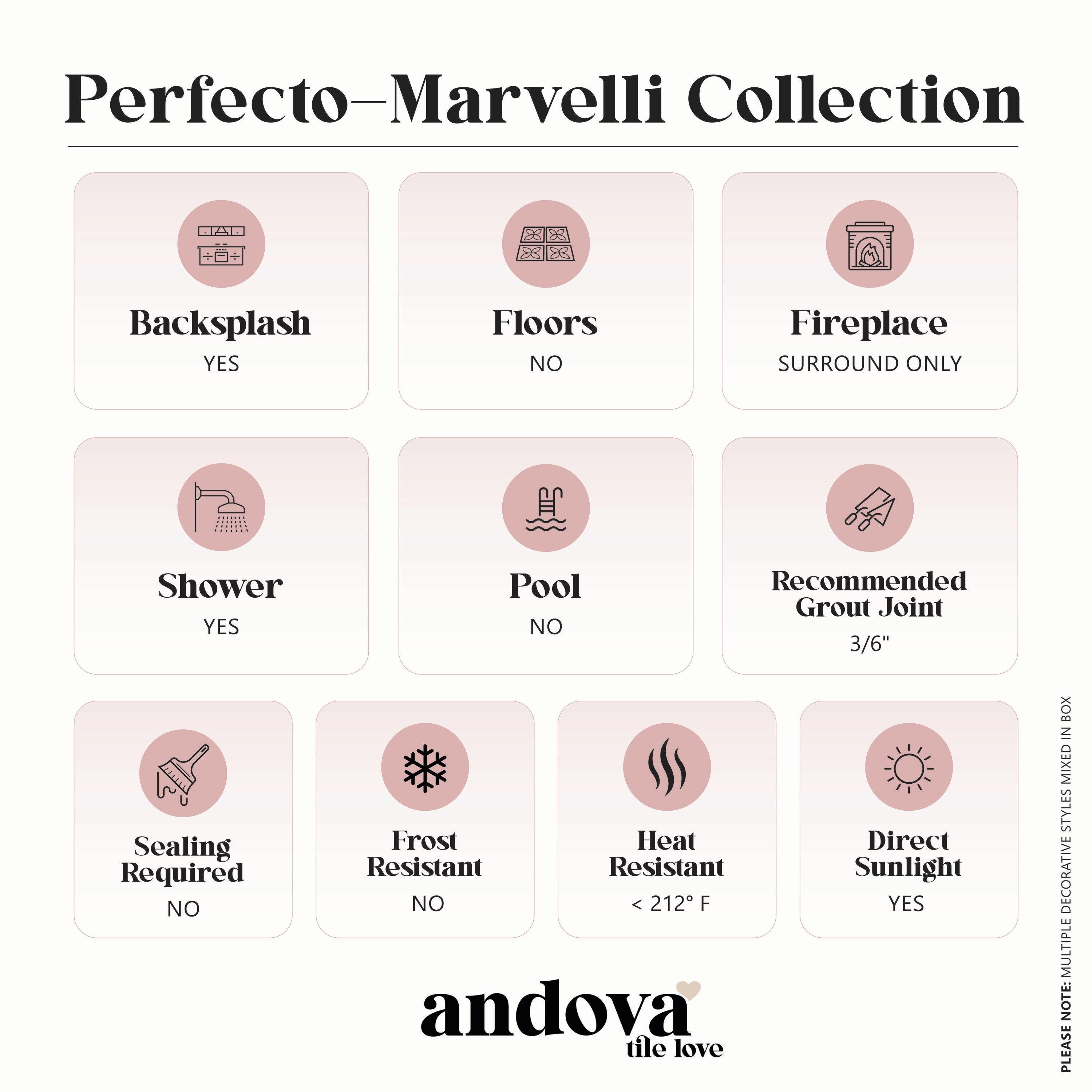 Andova Perfecto-Marvelli 4-in. x 16-in. Subway Textured Glossy Ceramic Wall Tile
