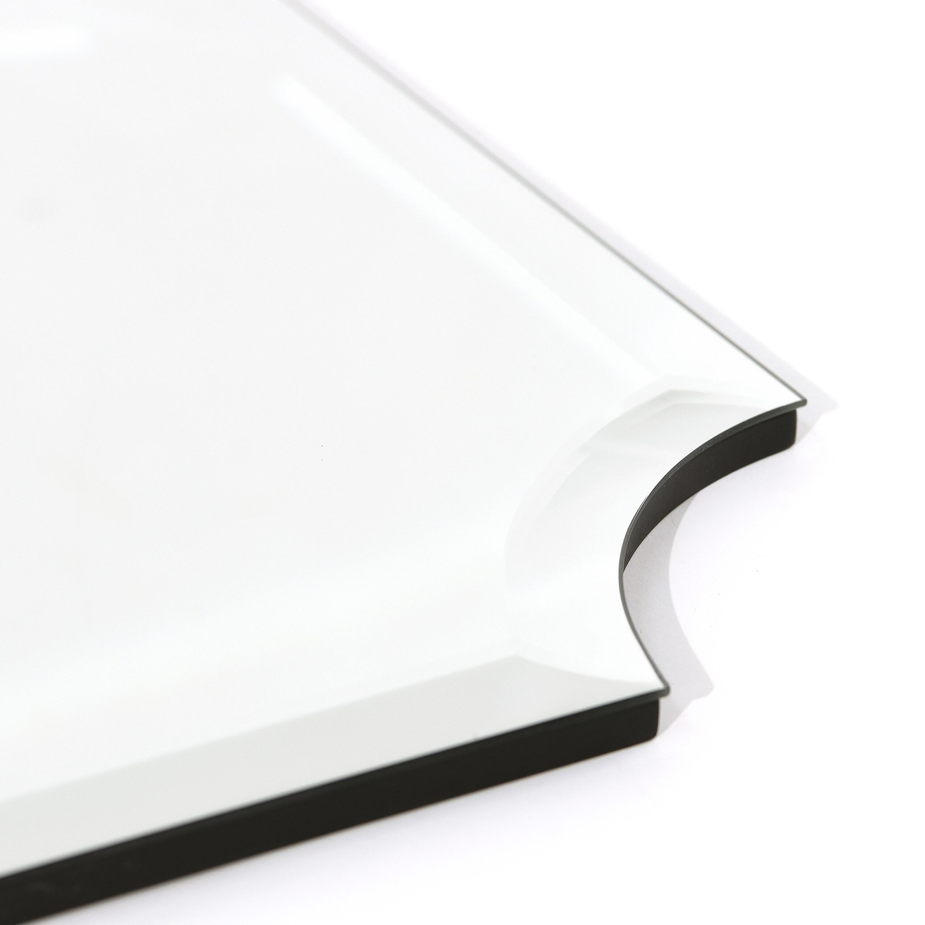 Empire Art Direct Frameless Rectangle Scalloped Beveled Wall Mirror - Clear 24 in. x 0.39 in. x 36 in.
