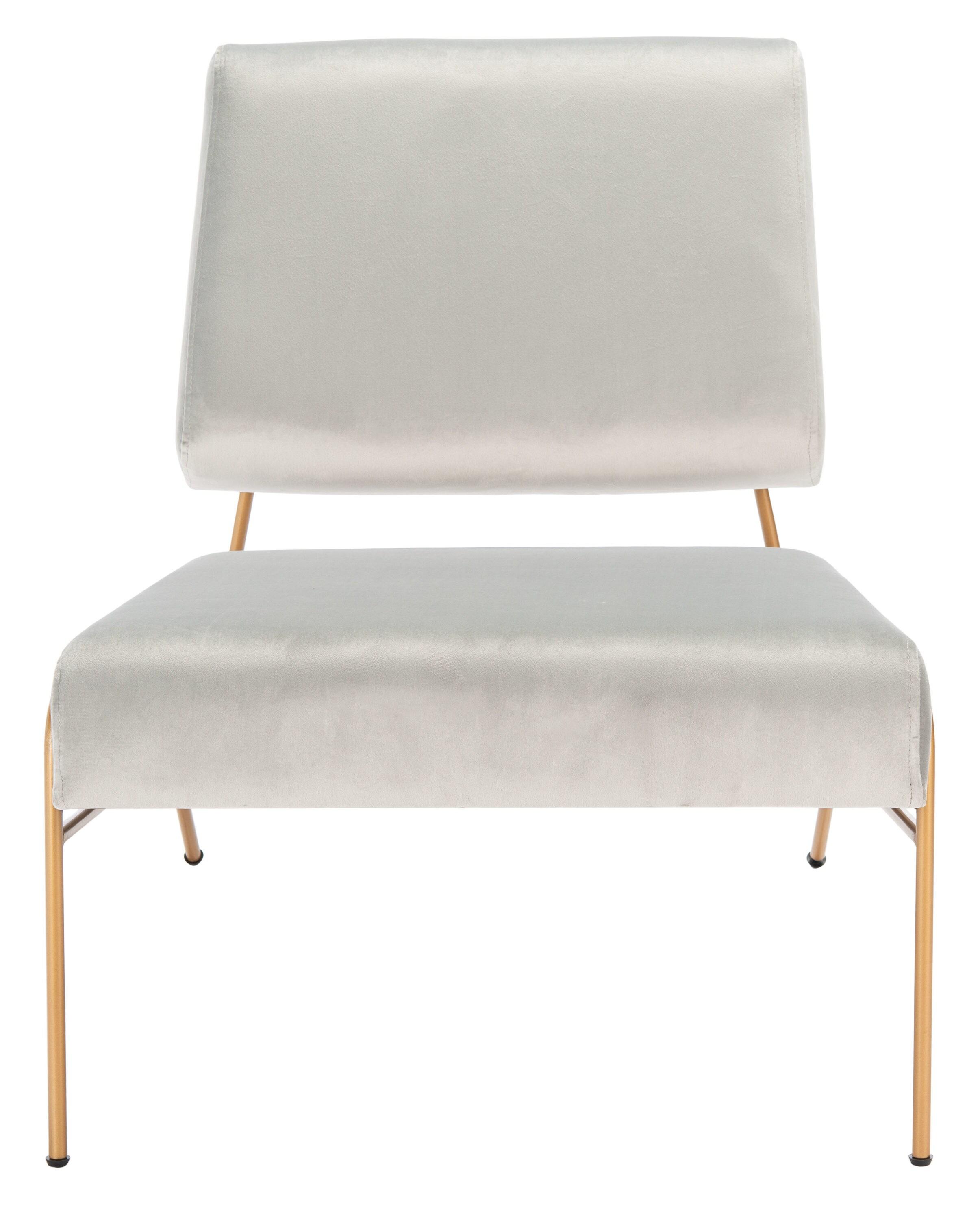 Romilly Velvet Accent Chair - ACH6203 - Grey/Gold - Safavieh